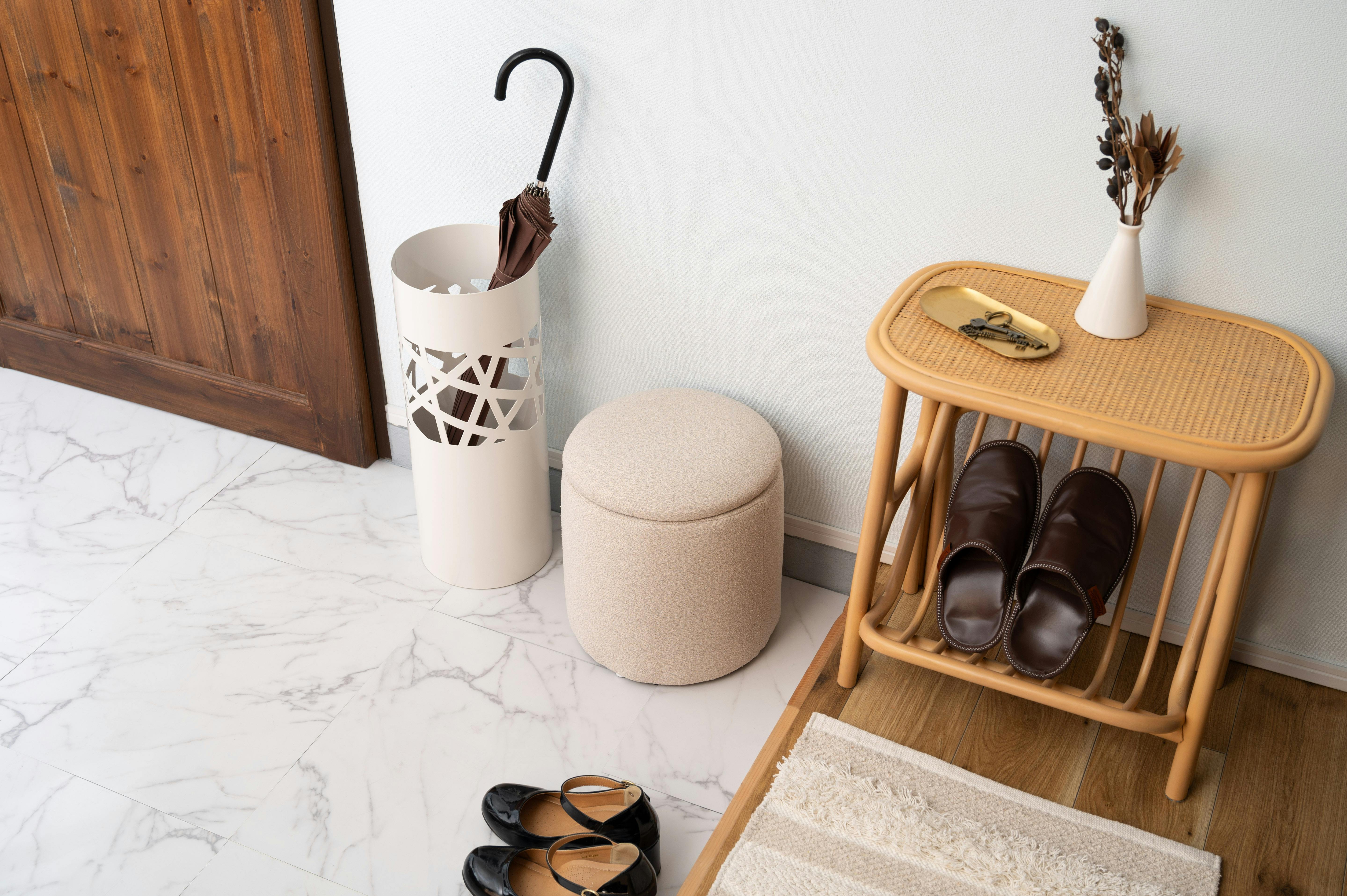 Room Essence ラウンド収納スツール W30×D30×H32 ベージュ 完成品 収納