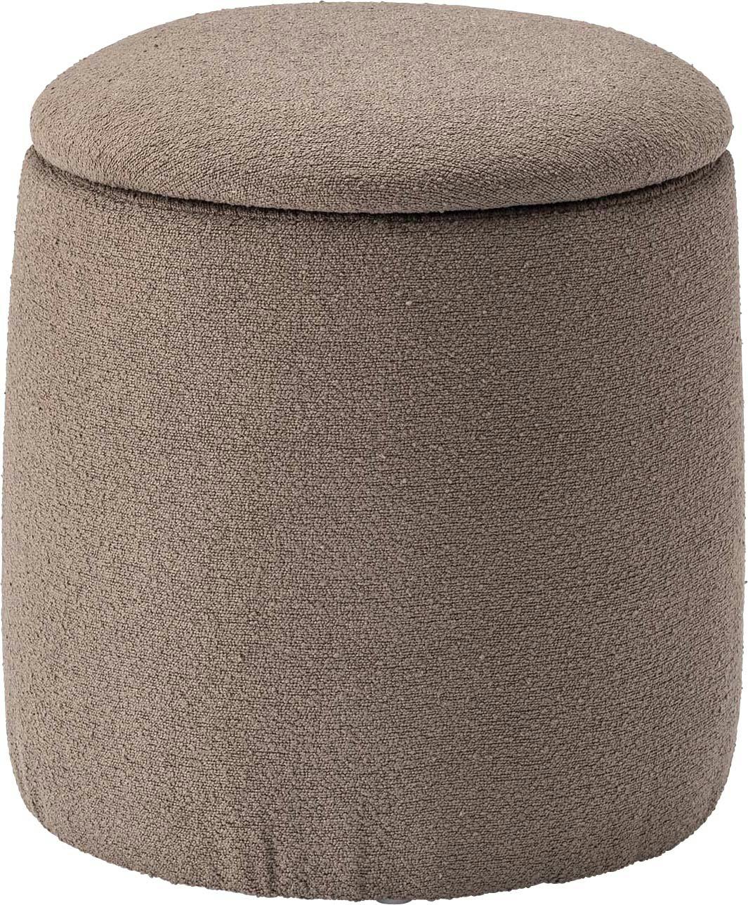 Room Essence ラウンド収納スツール W30×D30×H32 グレージュ 完成品 収納 椅子 ドレッサー 収納スツールボックス 収納スツールオットマン パイプ椅子