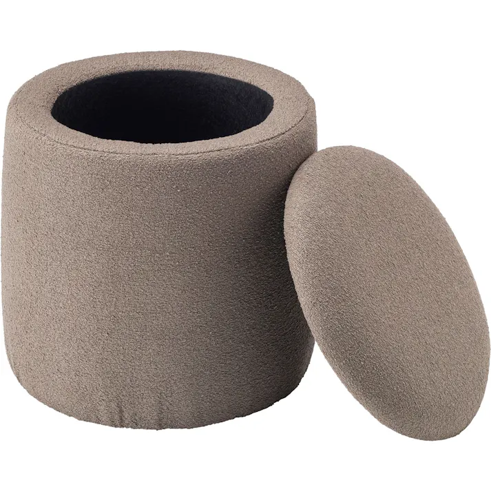 Room Essence ラウンド収納スツール W30×D30×H32 グレージュ 完成品 収納 椅子 ドレッサー 収納スツールボックス 収納スツールオットマン 座れる 収納椅子 低い椅子 おしゃれ モダン ロースツール 低い 丸い 丸 MYS-604GYB【別送品】