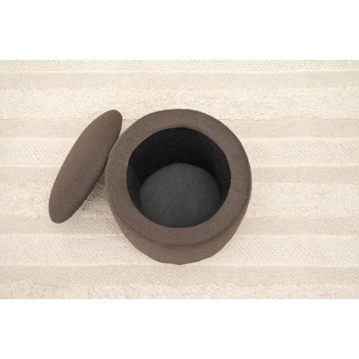 Room Essence ラウンド収納スツール W30×D30×H32 グレージュ 完成品 収納 椅子 ドレッサー 収納スツールボックス 収納スツールオットマン 座れる 収納椅子 低い椅子 おしゃれ モダン ロースツール 低い 丸い 丸 MYS-604GYB【別送品】