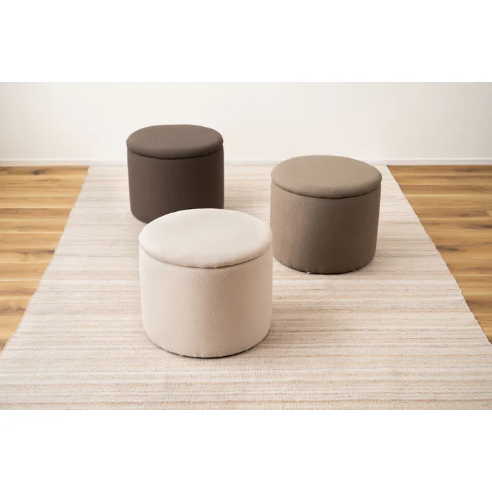 Room Essence ラウンド収納スツール W45×D45×H37 チャコールグレー 完成品 収納 椅子 ドレッサー 収納スツールボックス 収納スツールオットマン 座れる 収納椅子 低い椅子 おしゃれ モダン ロースツール 低い 丸い 丸 MYS-605CGY【別送品】