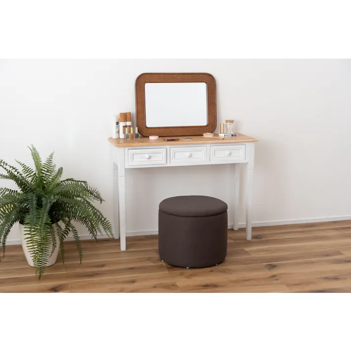 Room Essence ラウンド収納スツール W45×D45×H37 チャコールグレー 完成品 収納 椅子 ドレッサー 収納スツールボックス 収納スツールオットマン 座れる 収納椅子 低い椅子 おしゃれ モダン ロースツール 低い 丸い 丸 MYS-605CGY【別送品】