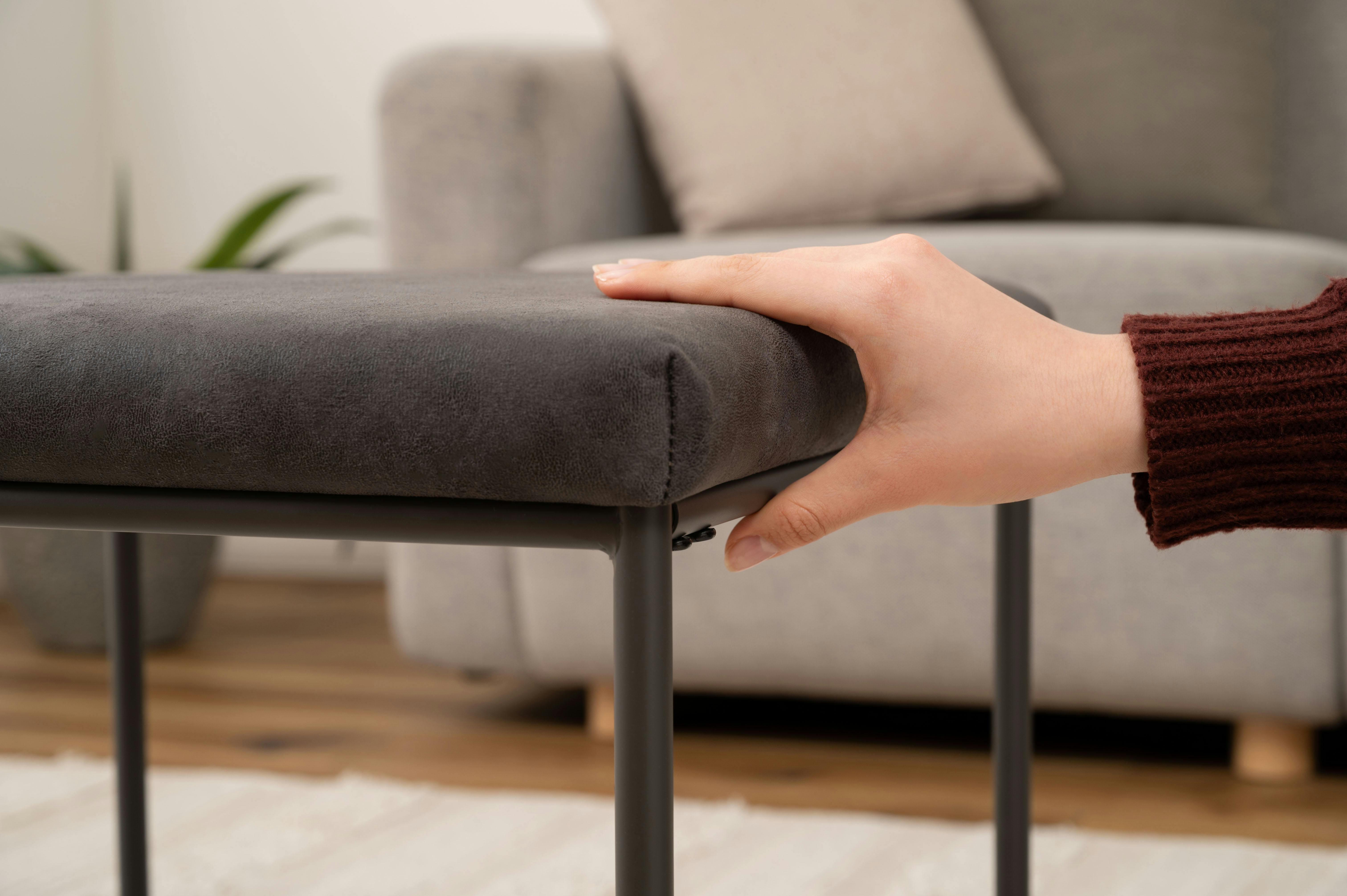 Room Essence スツール W47×D47×H43 ブラック 組立式 椅子 イス