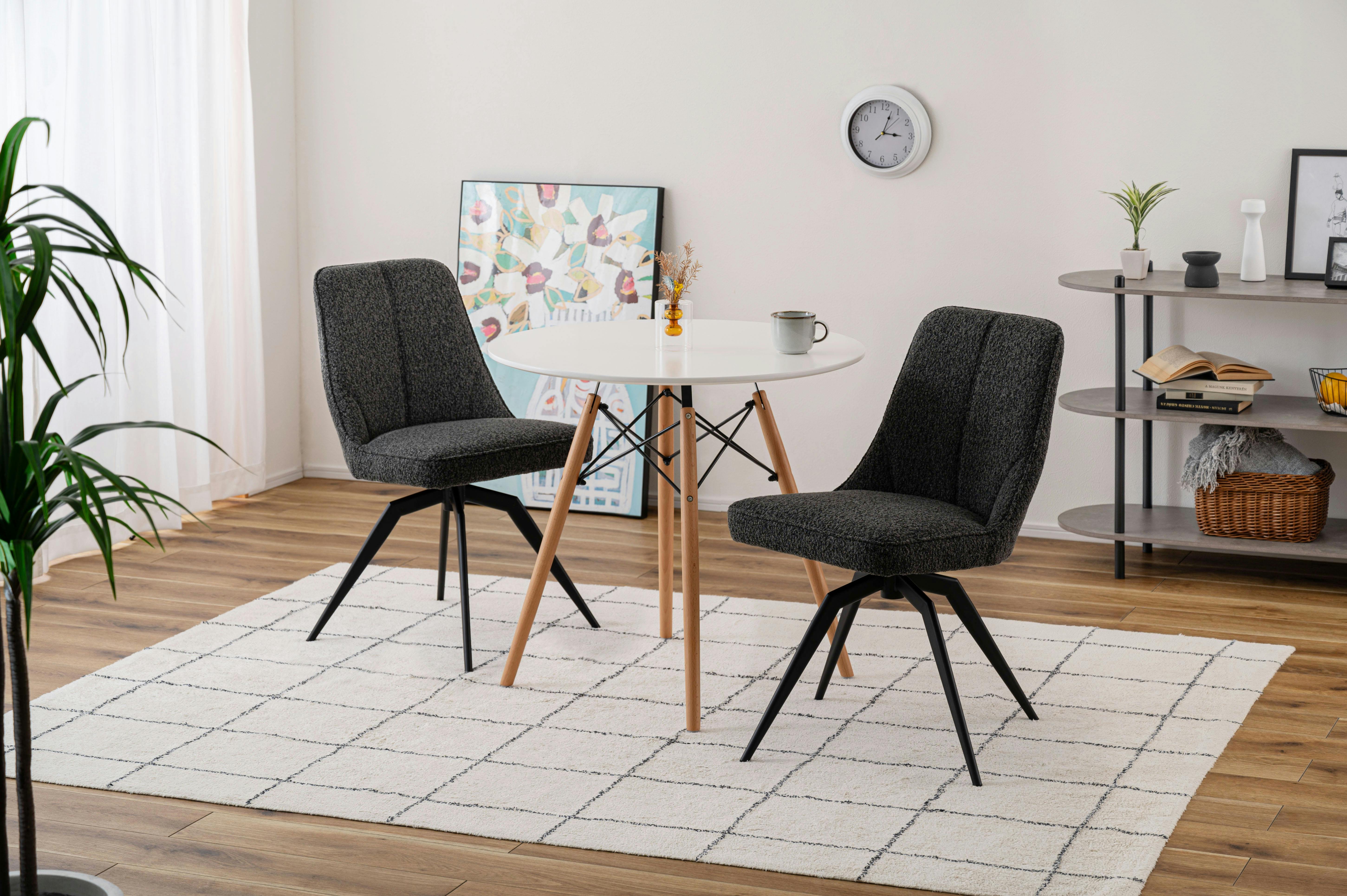 Room Essence 回転チェア W49×D58×H84×SH49 ダークグレー 組立式