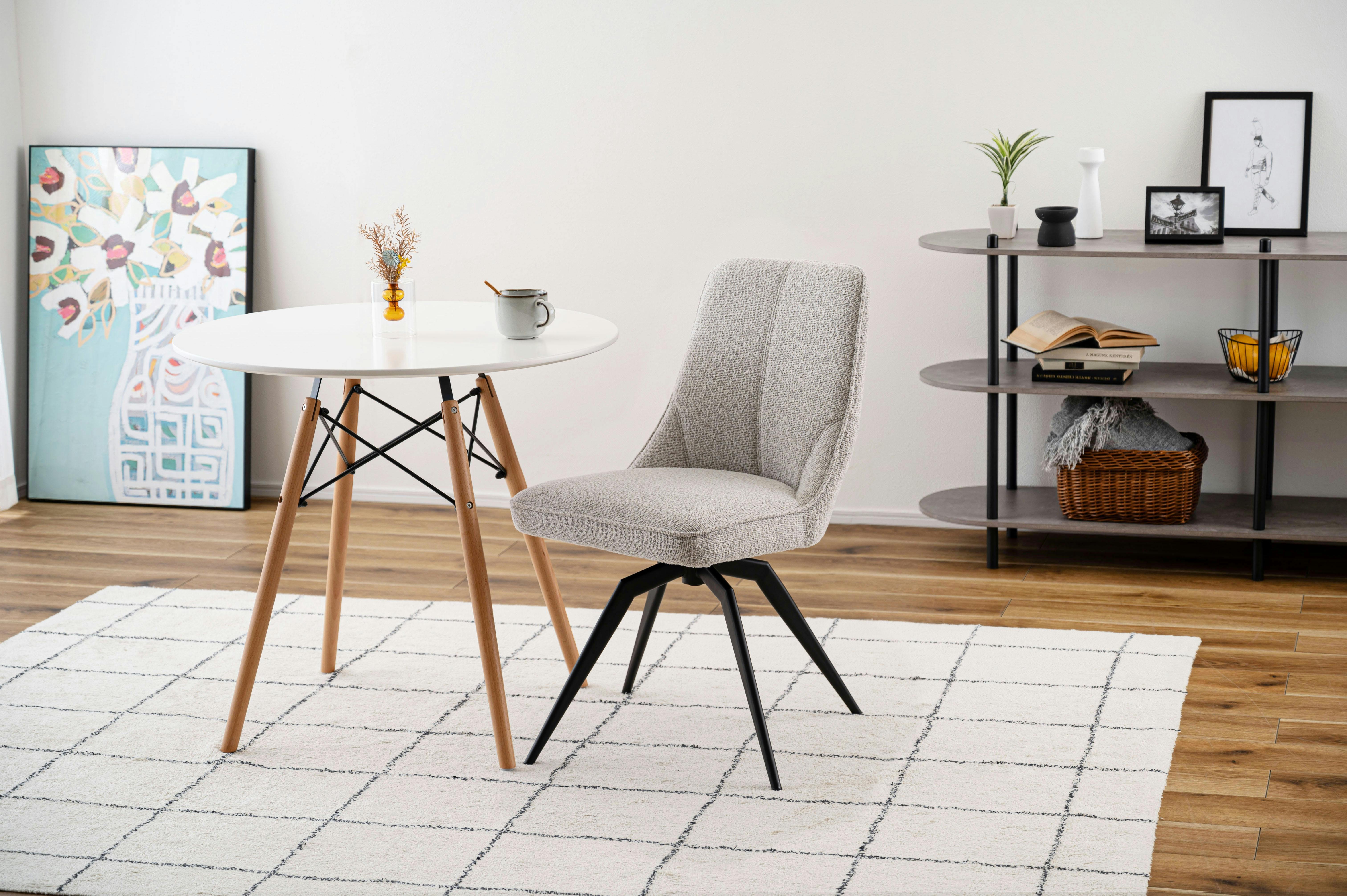 Room Essence 回転チェア W49×D58×H84×SH49 ホワイト 組立式 チェア