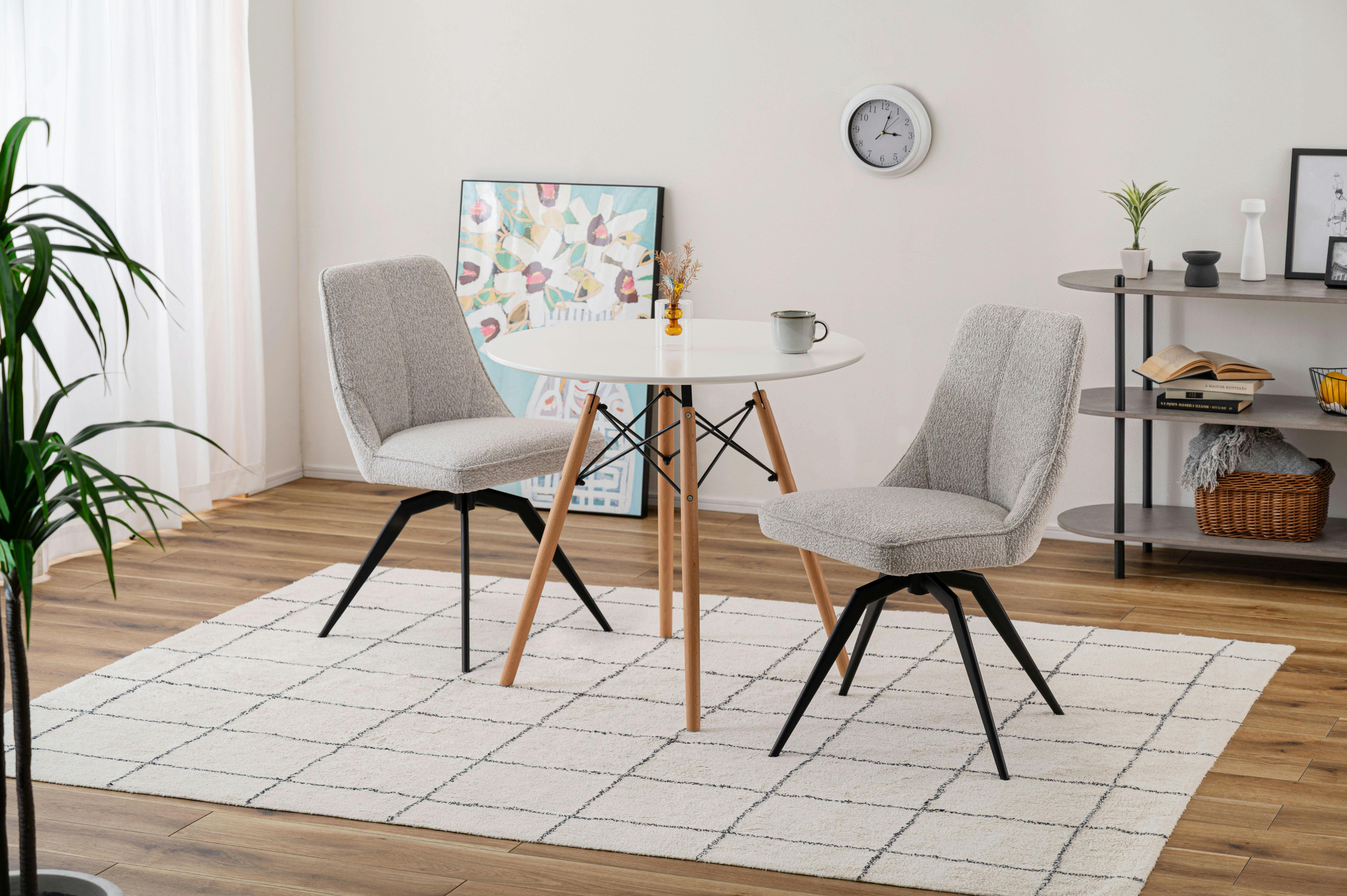 Room Essence 回転チェア W49×D58×H84×SH49 ホワイト 組立式 チェア