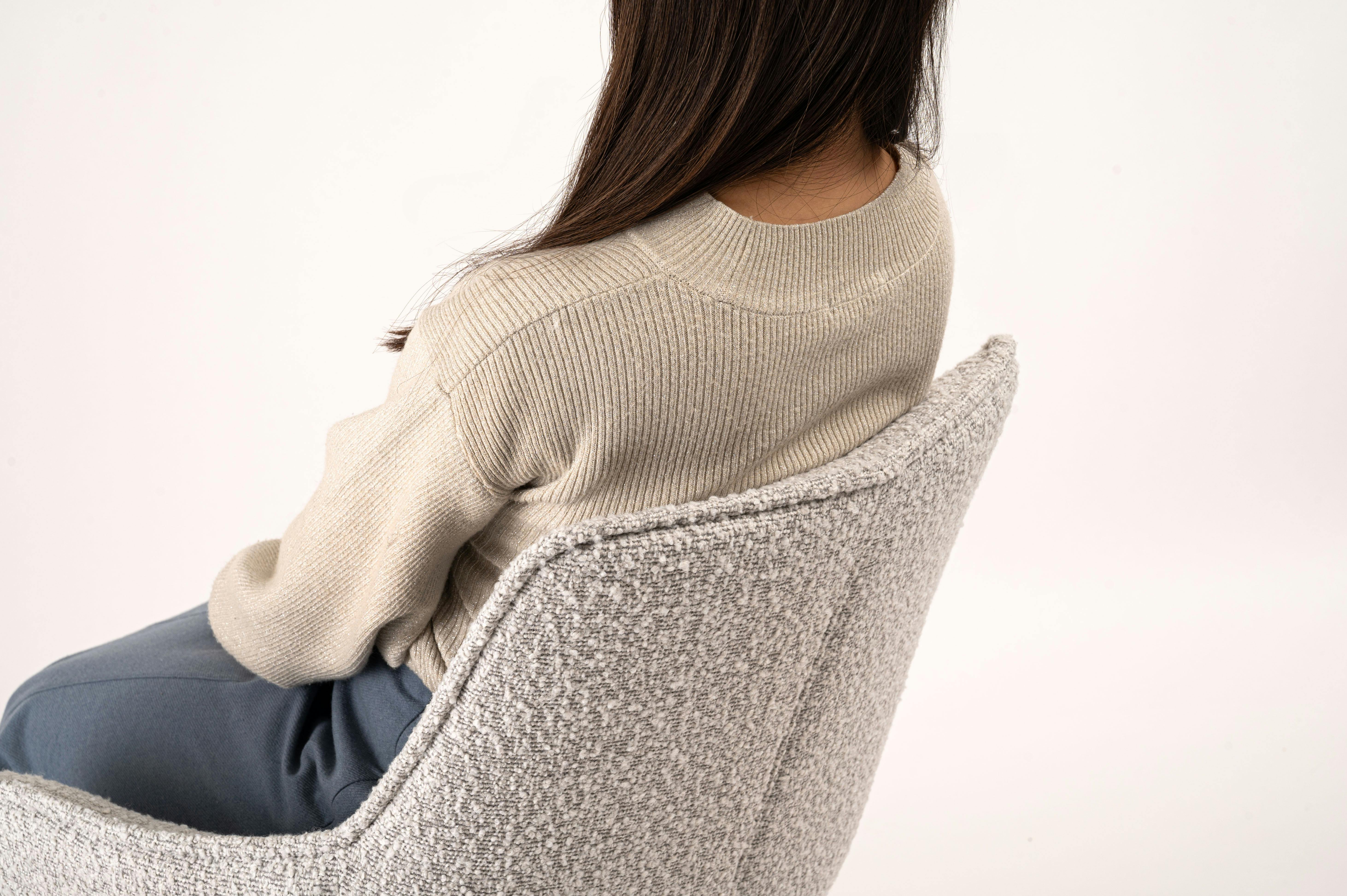 Room Essence 回転アームチェア W56.5×D64×H85.5×SH48 ホワイト 組立式