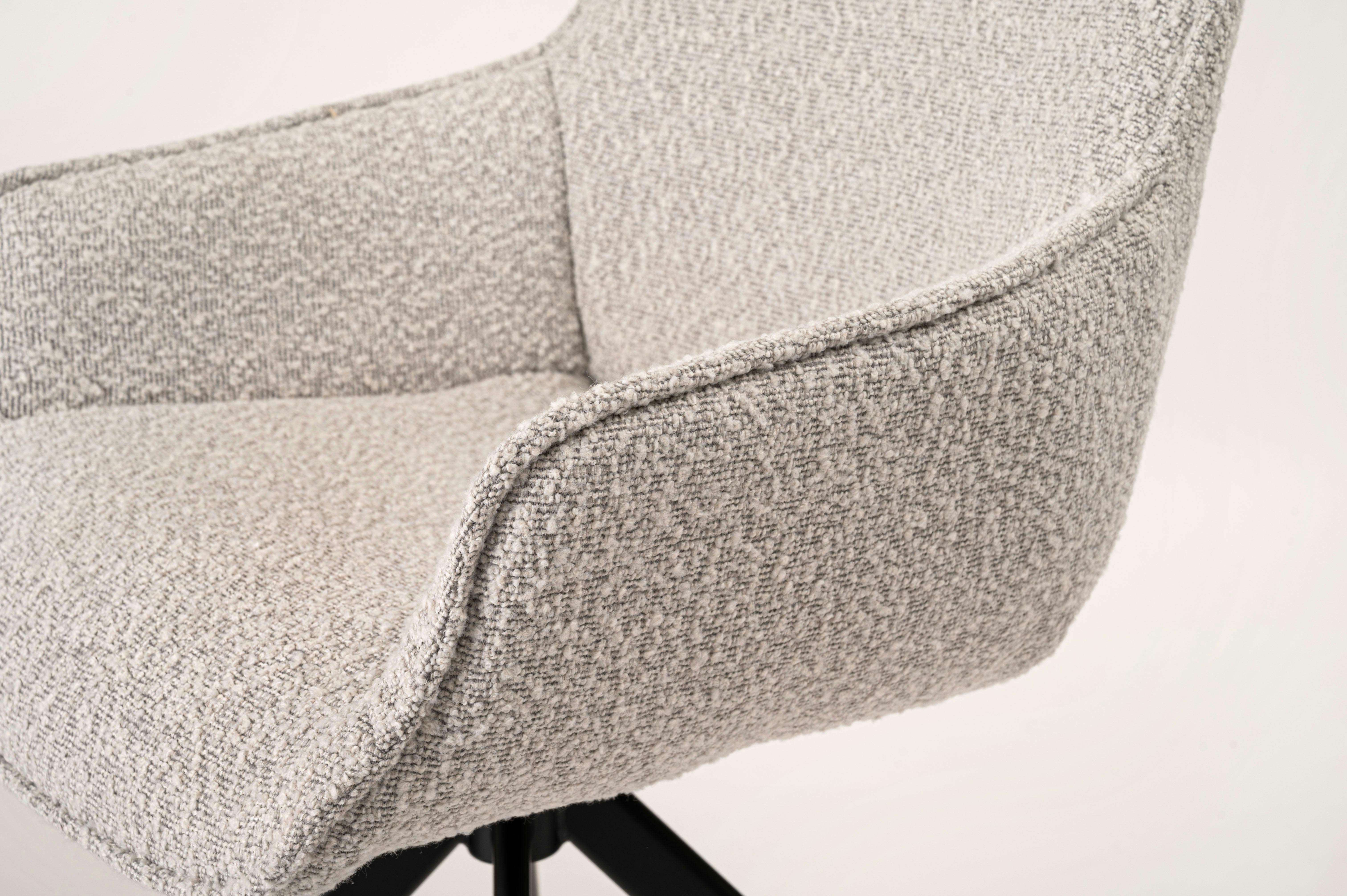 Room Essence 回転アームチェア W56.5×D64×H85.5×SH48 ホワイト 組立式