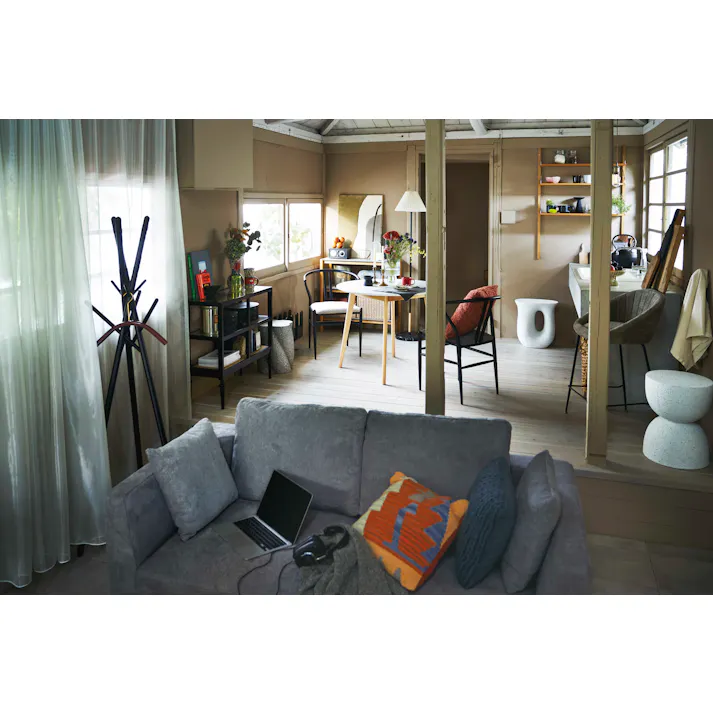 Room Essence ハイチェア W50×D51×H89×SH66 ライトグレー 組立式 カウンターチェア チェア 椅子 イス シンプル モダン スチール 布地 肘あり 肘掛け 背もたれ カウンター ハイテーブル PC-266LGY【別送品】