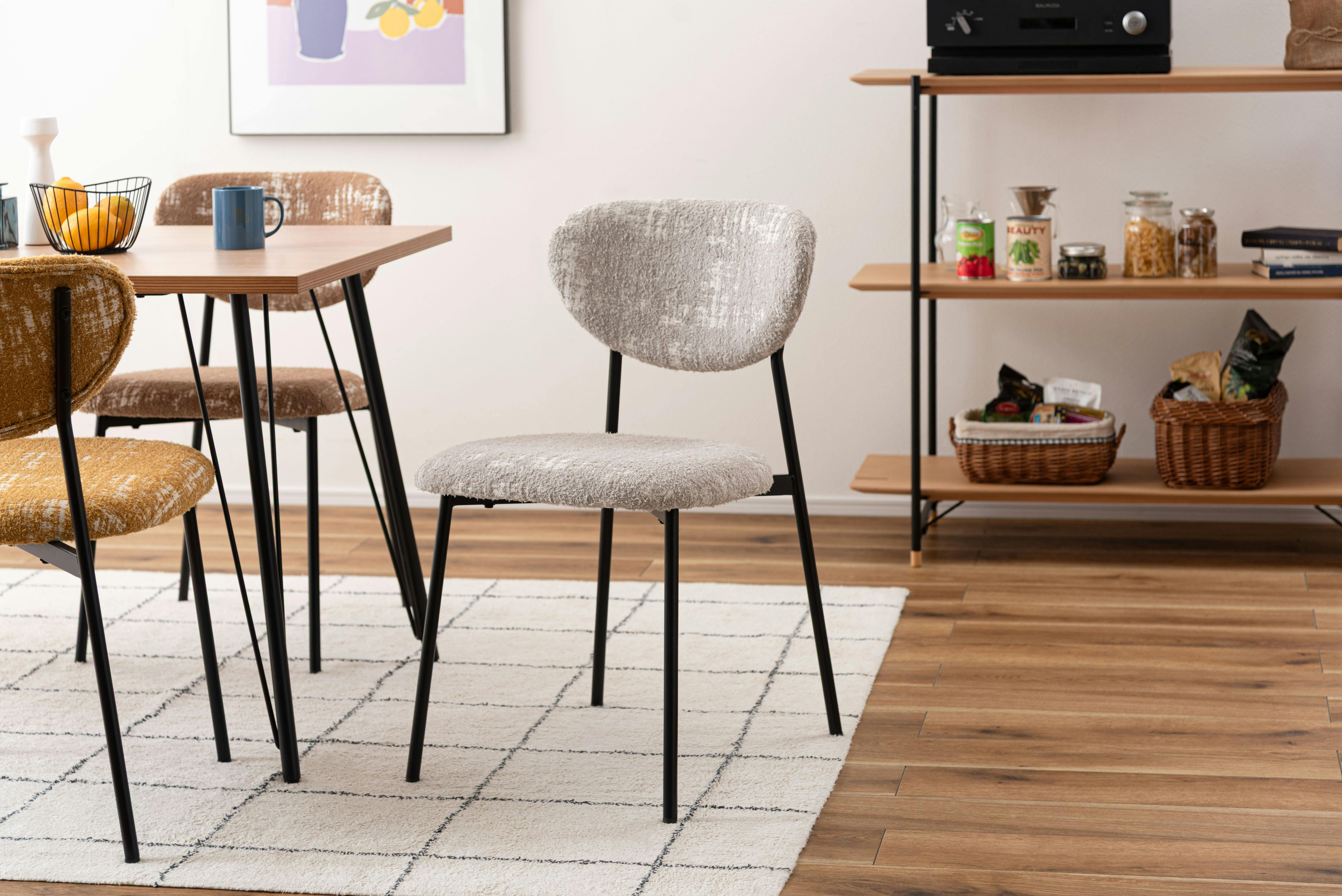Room Essence チェア W45.5×D56×H78×SH47 ライトグレー 組立式 椅子