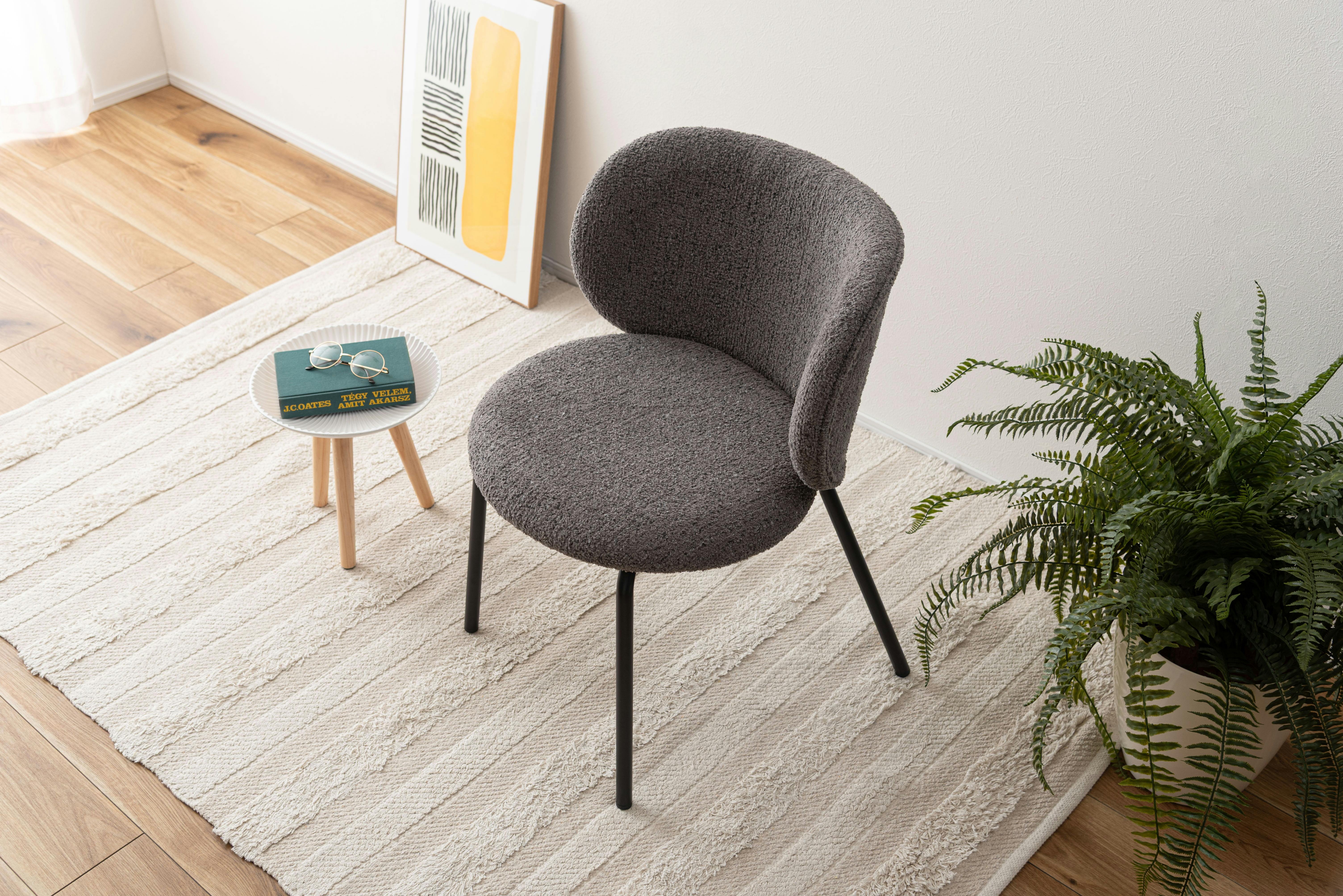 チェア 〔1脚〕 ライトグレー W56×D53.5×H80×SH45cm 組立品 代引不可