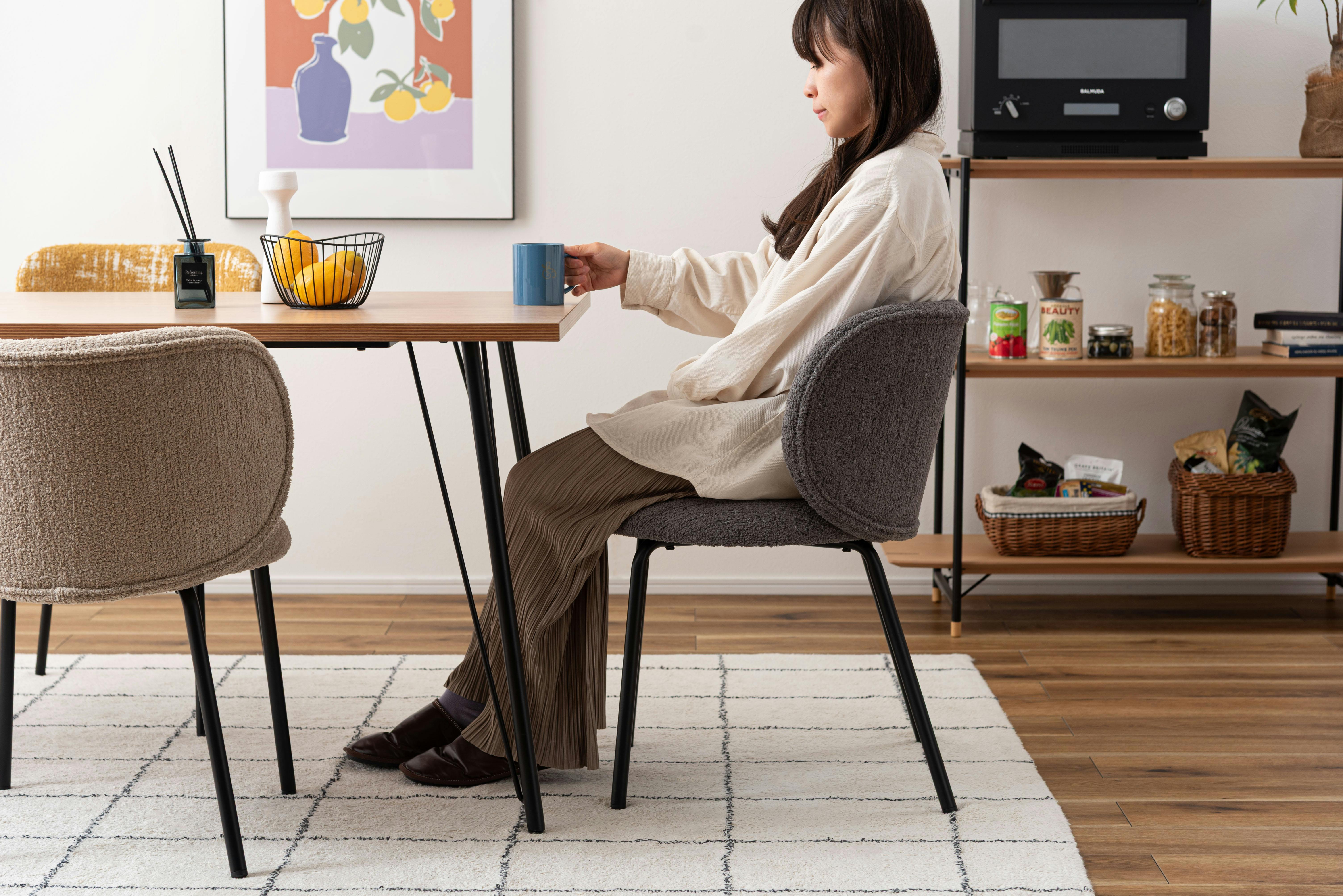 チェア 〔1脚〕 ライトグレー W56×D53.5×H80×SH45cm 組立品 代引不可