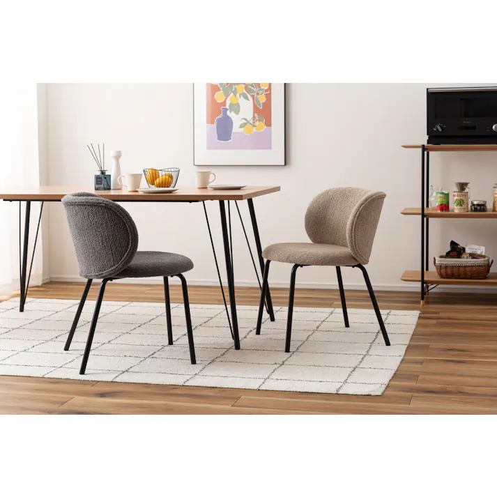 Room Essence チェア W56×D56×H73×SH45 グレー 組立式 椅子 イス シンプル モダン スタイリッシュ おしゃれ ダイニング リビング カフェ スチール脚 かわいい アンティーク 軽量 軽い 曲線 スチール 布地 背もたれ グレー PC-268GY【別送品】