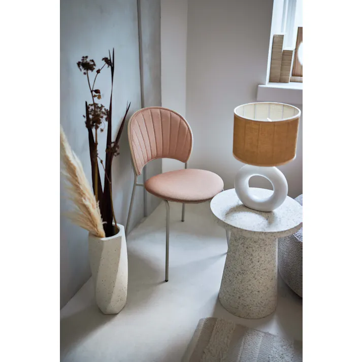 Room Essence チェア W45×D54.5×H77×SH45 コーラル 組立式 椅子 イス ダイニング デスク おしゃれ 幅45 座面高45 北欧 韓国 韓国風 かわいい シェル型 ペールカラー 一人掛け ドレッサー コーラル PC-621CO【別送品】