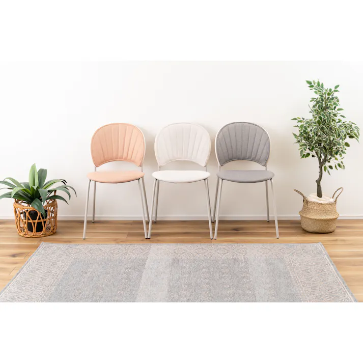 Room Essence チェア W45×D54.5×H77×SH45 コーラル 組立式 椅子 イス ダイニング デスク おしゃれ 幅45 座面高45 北欧 韓国 韓国風 かわいい シェル型 ペールカラー 一人掛け ドレッサー コーラル PC-621CO【別送品】