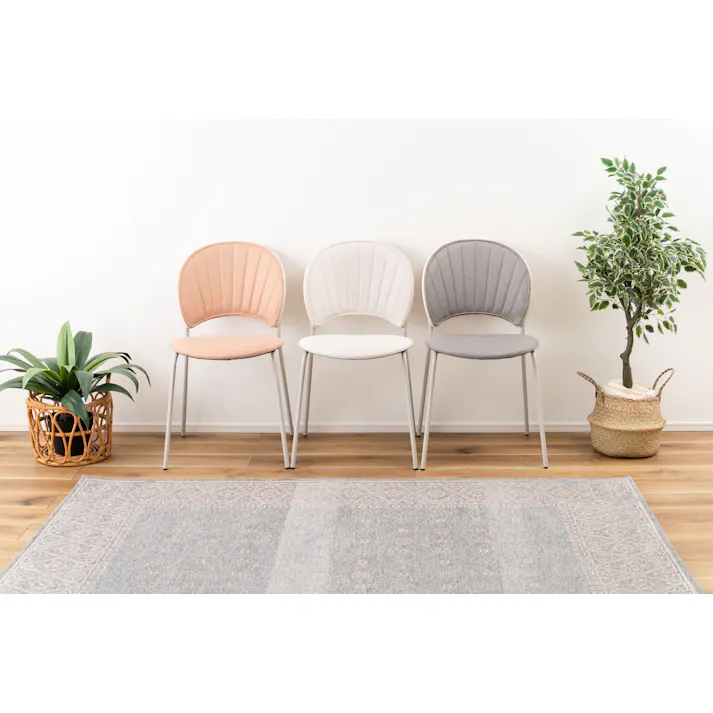 Room Essence チェア W45×D54.5×H77×SH45 グレー 組立式 椅子 イス ダイニング デスク おしゃれ 幅45 座面高45 北欧 韓国 韓国風 かわいい シェル シェル型 ペールカラー 一人掛け ドレッサー PC-621GY【別送品】