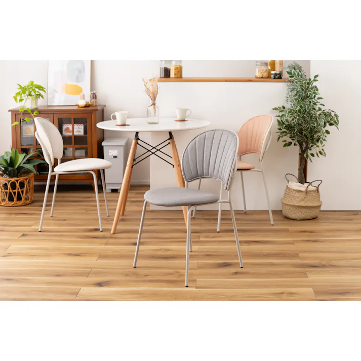 Room Essence チェア W45×D54.5×H77×SH45 グレー 組立式 椅子 イス ダイニング デスク おしゃれ 幅45 座面高45 北欧 韓国 韓国風 かわいい シェル シェル型 ペールカラー 一人掛け ドレッサー PC-621GY【別送品】