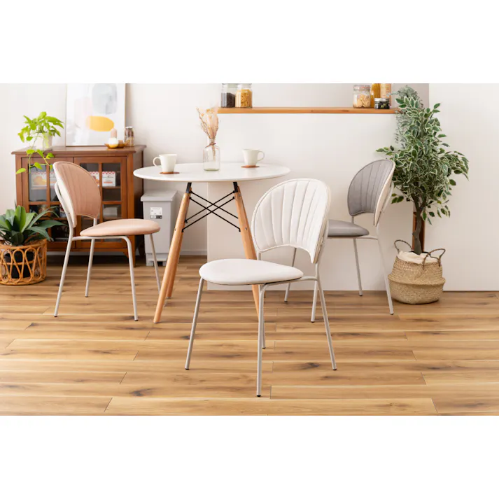 Room Essence チェア W45×D54.5×H77×SH45 グレー 組立式 椅子 イス ダイニング デスク おしゃれ 幅45 座面高45 北欧 韓国 韓国風 かわいい シェル シェル型 ペールカラー 一人掛け ドレッサー PC-621GY【別送品】