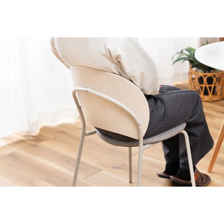 Room Essence チェア W45×D54.5×H77×SH45 グレー 組立式 椅子 イス ダイニング デスク おしゃれ 幅45 座面高45 北欧 韓国 韓国風 かわいい シェル シェル型 ペールカラー 一人掛け ドレッサー PC-621GY【別送品】