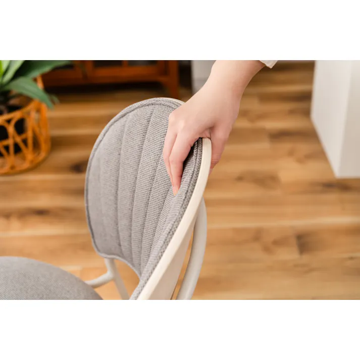 Room Essence チェア W45×D54.5×H77×SH45 グレー 組立式 椅子 イス ダイニング デスク おしゃれ 幅45 座面高45 北欧 韓国 韓国風 かわいい シェル シェル型 ペールカラー 一人掛け ドレッサー PC-621GY【別送品】