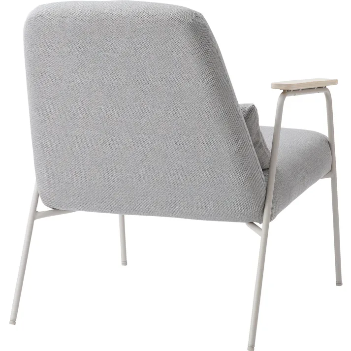 Room Essence ラウンジチェア W66.5×D80×H81×SH43 グレー 組立式 チェア 椅子 パーソナルチェア アームチェア ひじ掛け付き クッション付き 背もたれ スチール脚 天然木 韓国 北欧 PC-626GY【別送品】