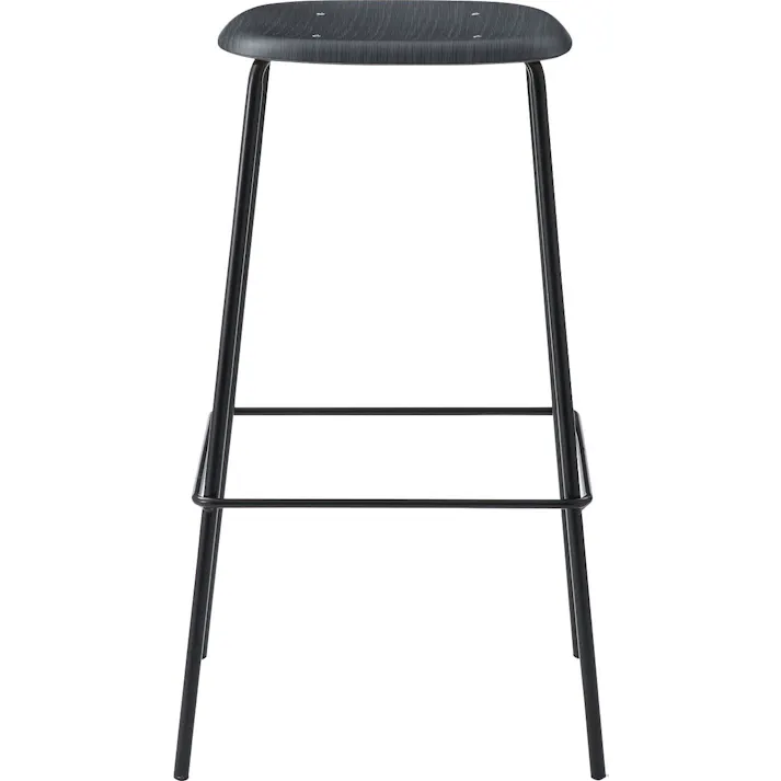 Room Essence ハイスツール W43×D43×H74.5 ブラック 完成品 スツール 椅子 高さ74.5 フットレスト 足置き付き 背もたれなし 天然木 ブラックスチール スチール シンプル おしゃれ モダン 異素材 PC-686BK【別送品】