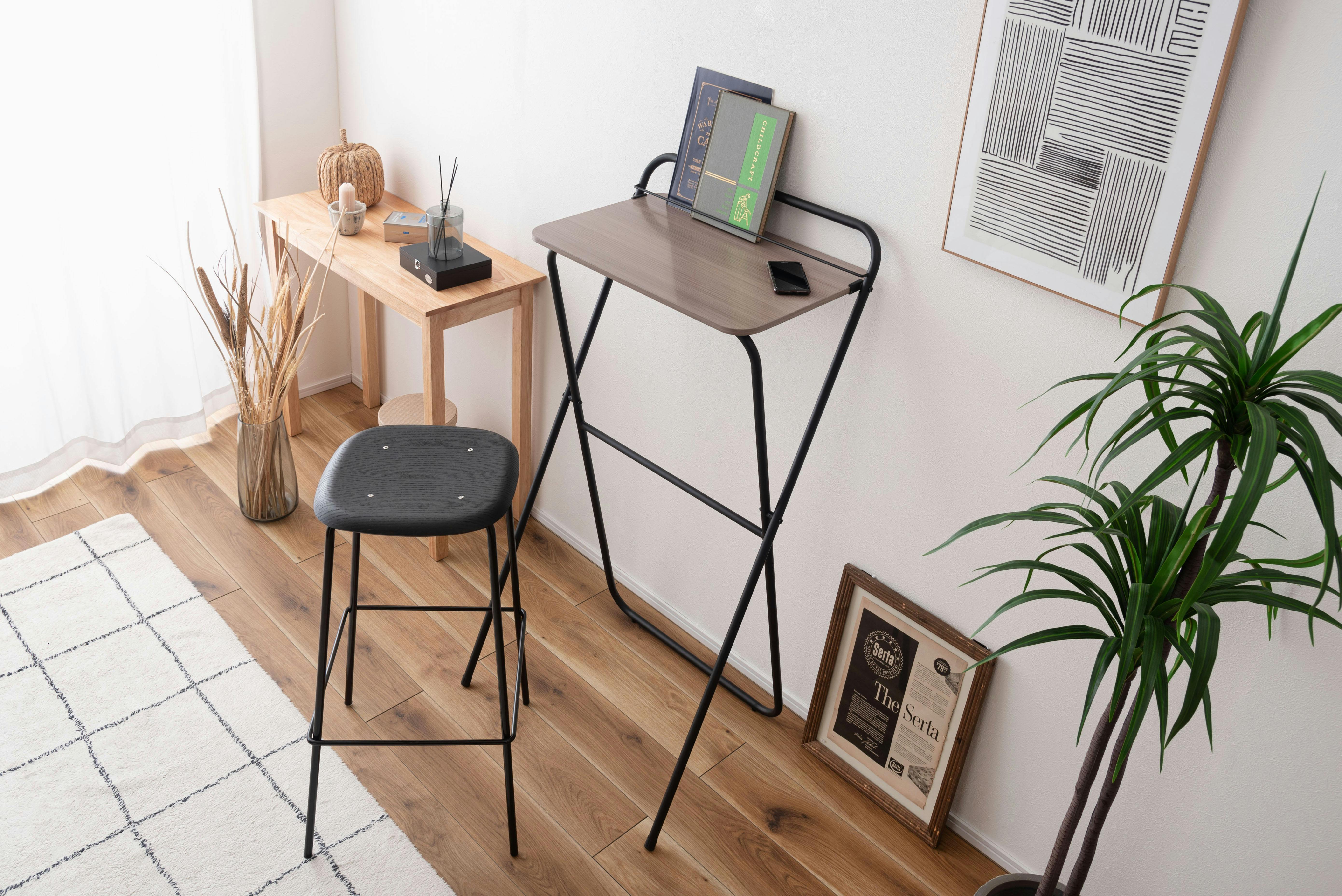 スツール H ⭐︎送料込み⭐︎ Room Essence ハイスツール W43×D43×H74.5 ブラック 完成品 スツール