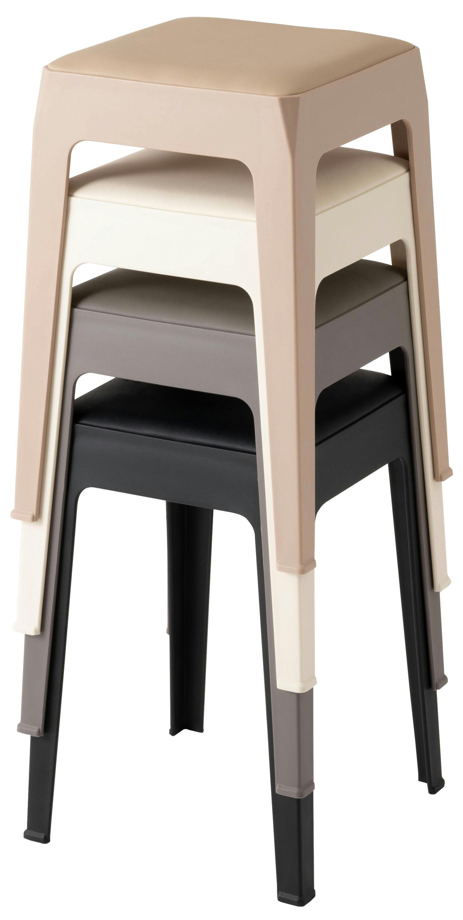 Room Essence スツール W33×D33×H46 ブラック 完成品 スタッキング