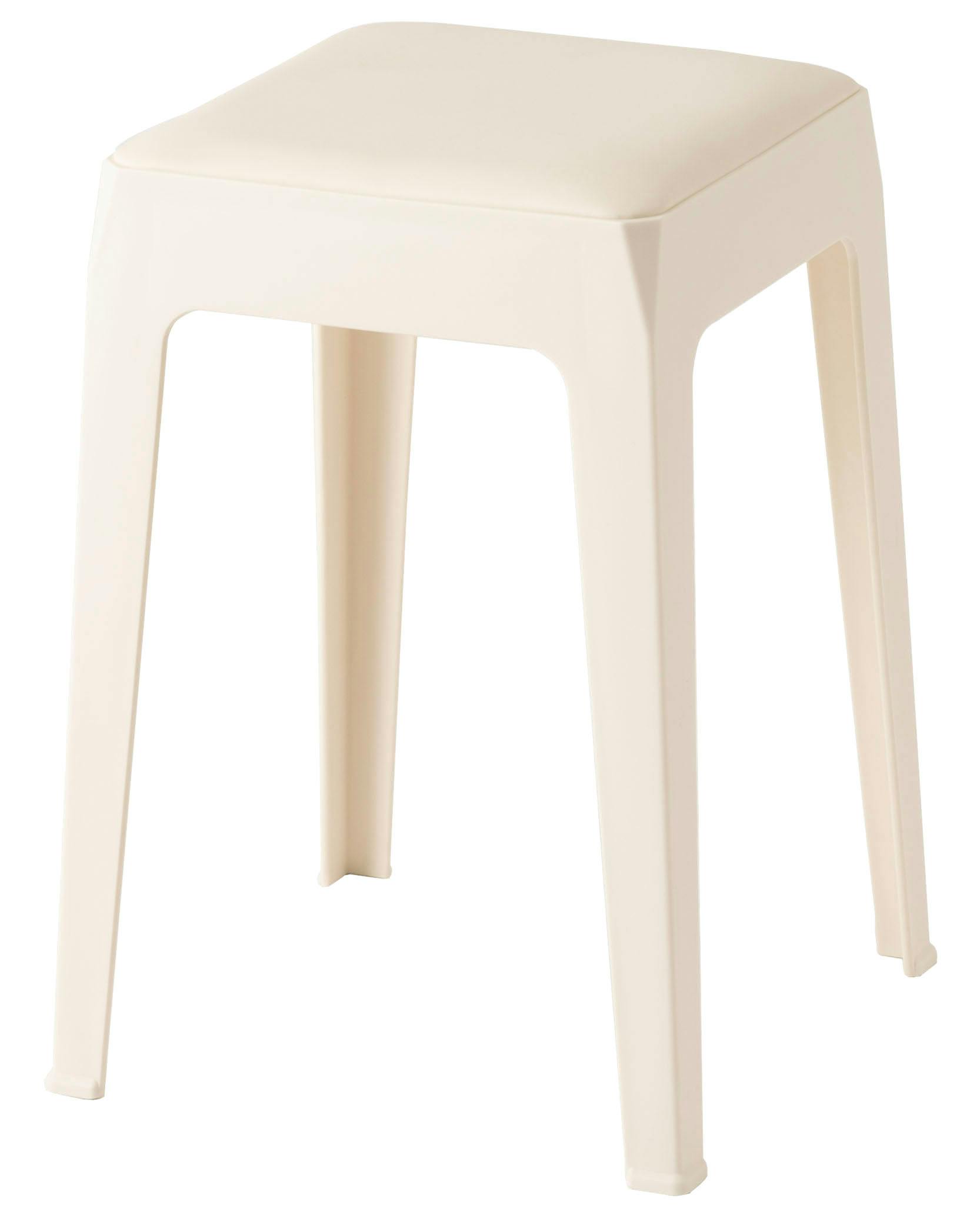 Room Essence スツール W33×D33×H46 アイボリー 完成品 スタッキング 積み重ね チェア 椅子 シンプル 腰掛 ポリプロピレン 背もたれな パイプ椅子