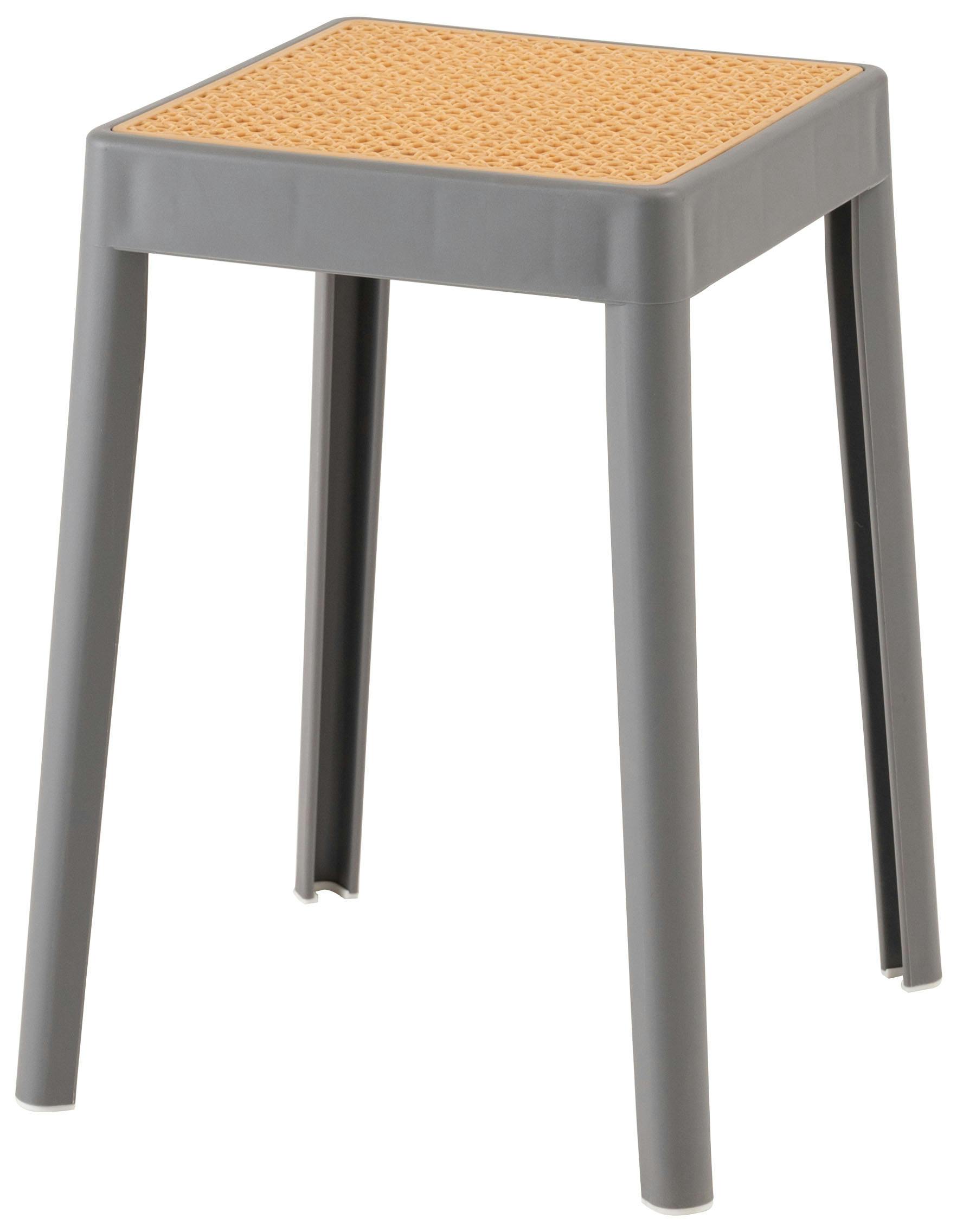 Room Essence スツール W34×D34×H46 グレー 完成品 スタッキング 積み重ね チェア 椅子 シンプル 腰掛 ポリプロピレン 背もたれなし パイプ椅子