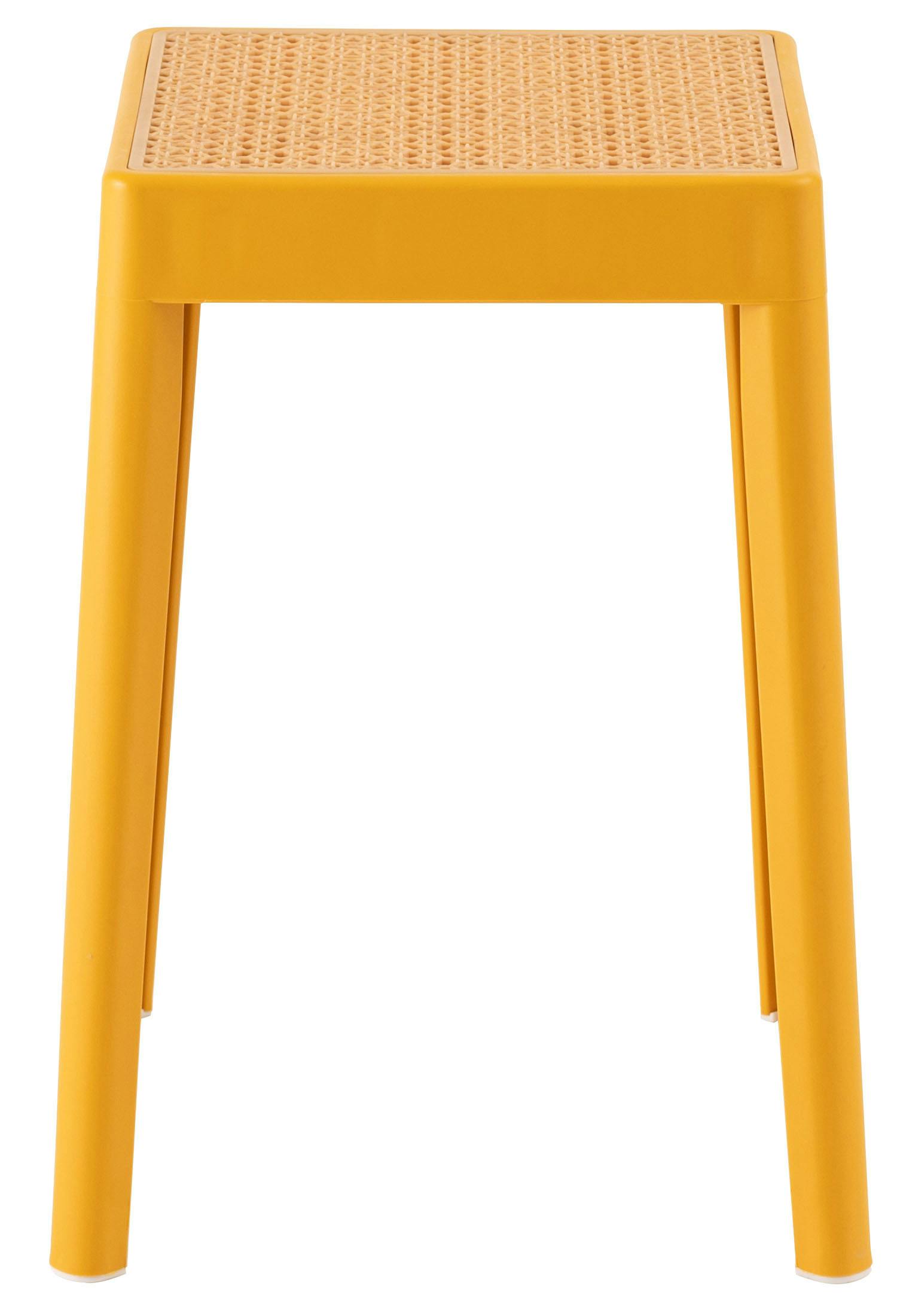 Room Essence スツール W34×D34×H46 イエロー 完成品 スタッキング