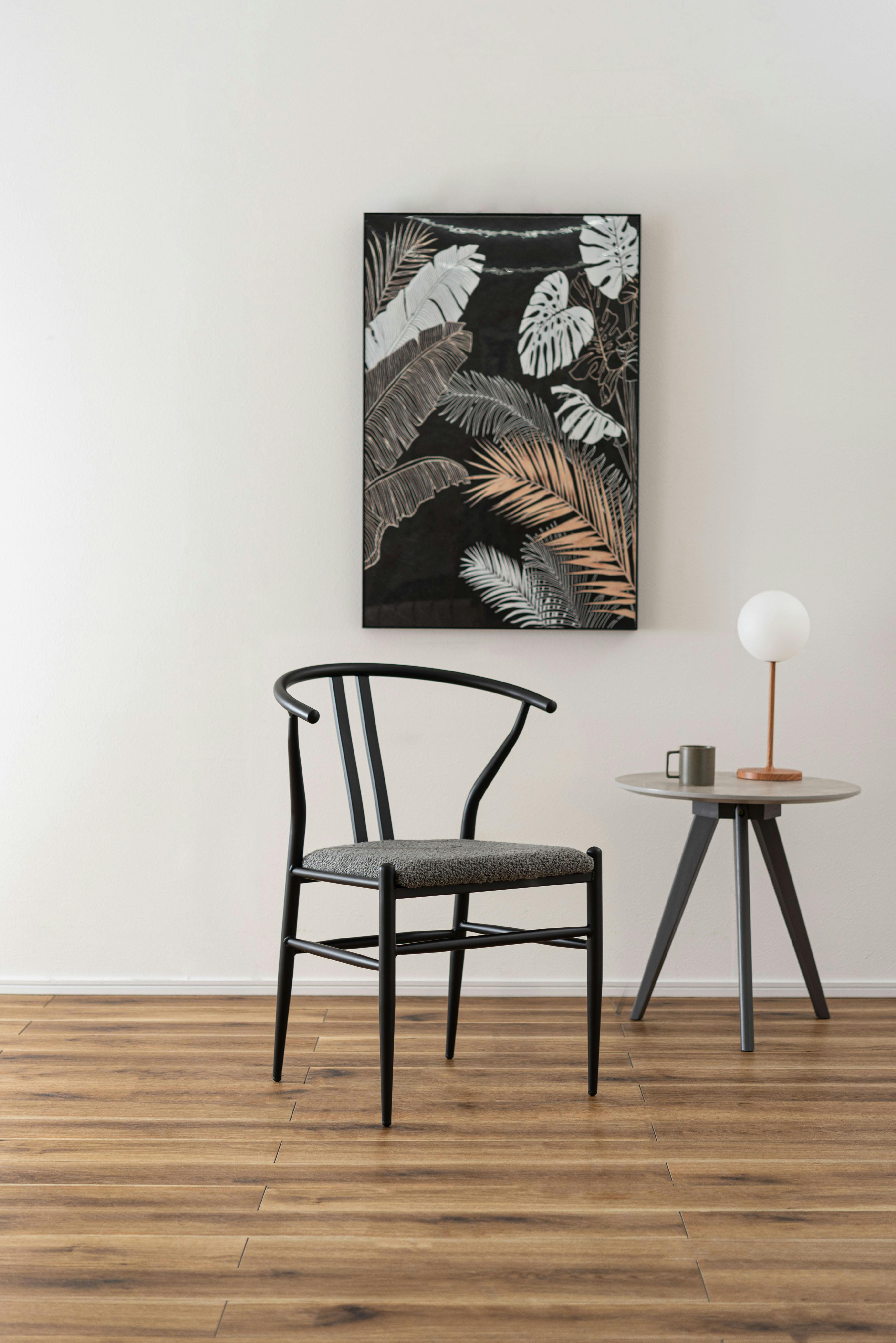 Room Essence チェア W54×D54×H76.5×SH45 ダークグレー 完成品 イス