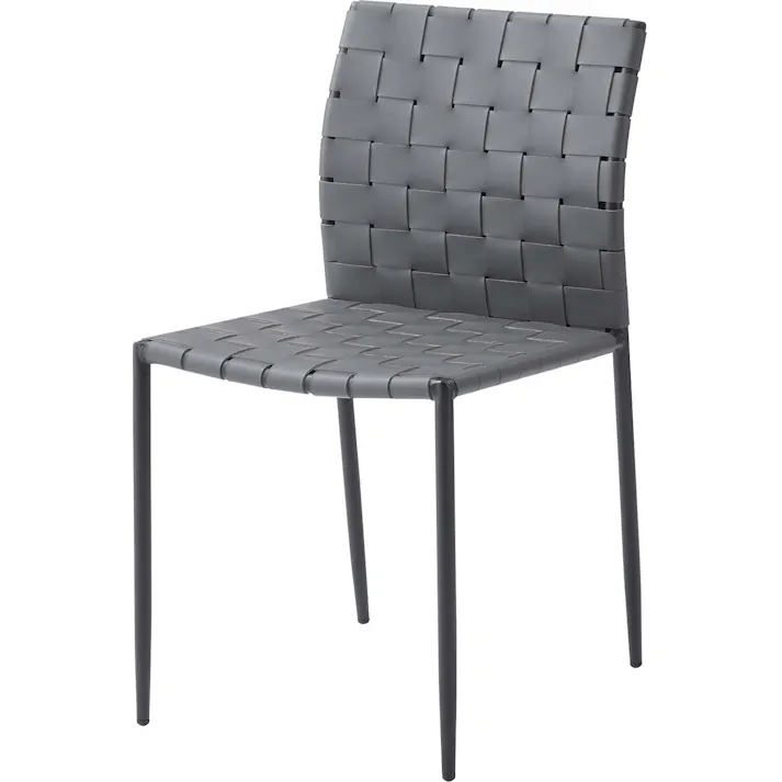 Room Essence チェア W43×D52×H80.5×SH45 ダークグレー 完成品 イス 椅子 ダイニング リビング シンプル モダン おしゃれ アイアン レザー 合皮 PC-822DGY【別送品】