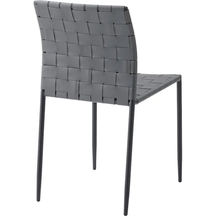 Room Essence チェア W43×D52×H80.5×SH45 ダークグレー 完成品 イス 椅子 ダイニング リビング シンプル モダン おしゃれ アイアン レザー 合皮 PC-822DGY【別送品】