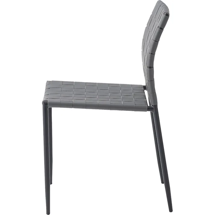 Room Essence チェア W43×D52×H80.5×SH45 ダークグレー 完成品 イス 椅子 ダイニング リビング シンプル モダン おしゃれ アイアン レザー 合皮 PC-822DGY【別送品】