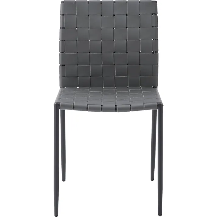 Room Essence チェア W43×D52×H80.5×SH45 ダークグレー 完成品 イス 椅子 ダイニング リビング シンプル モダン おしゃれ アイアン レザー 合皮 PC-822DGY【別送品】