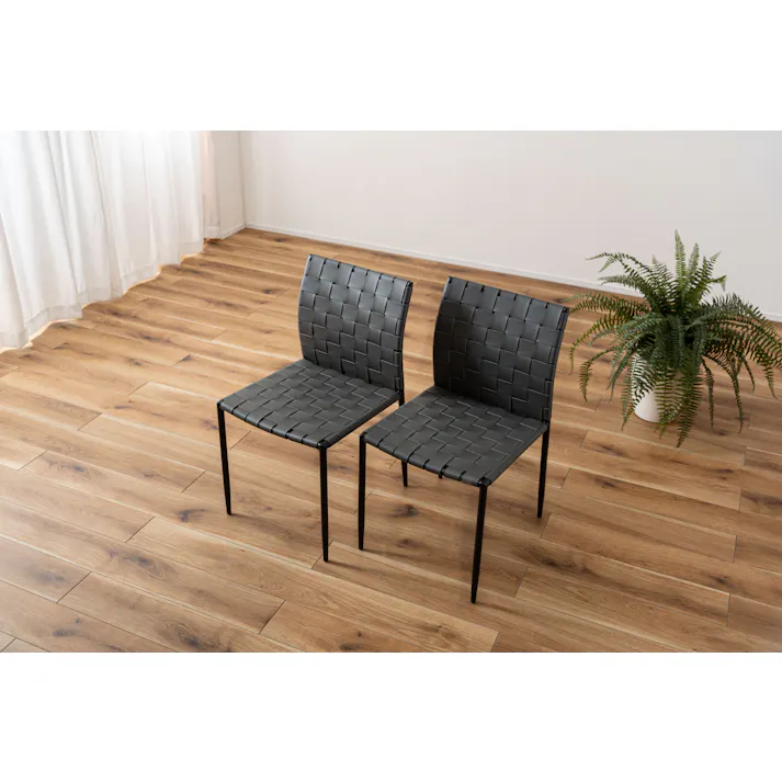 Room Essence チェア W43×D52×H80.5×SH45 ダークグレー 完成品 イス 椅子 ダイニング リビング シンプル モダン おしゃれ アイアン レザー 合皮 PC-822DGY【別送品】