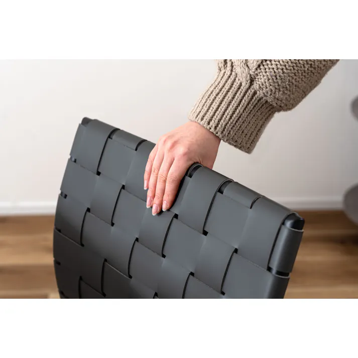 Room Essence チェア W43×D52×H80.5×SH45 ダークグレー 完成品 イス 椅子 ダイニング リビング シンプル モダン おしゃれ アイアン レザー 合皮 PC-822DGY【別送品】