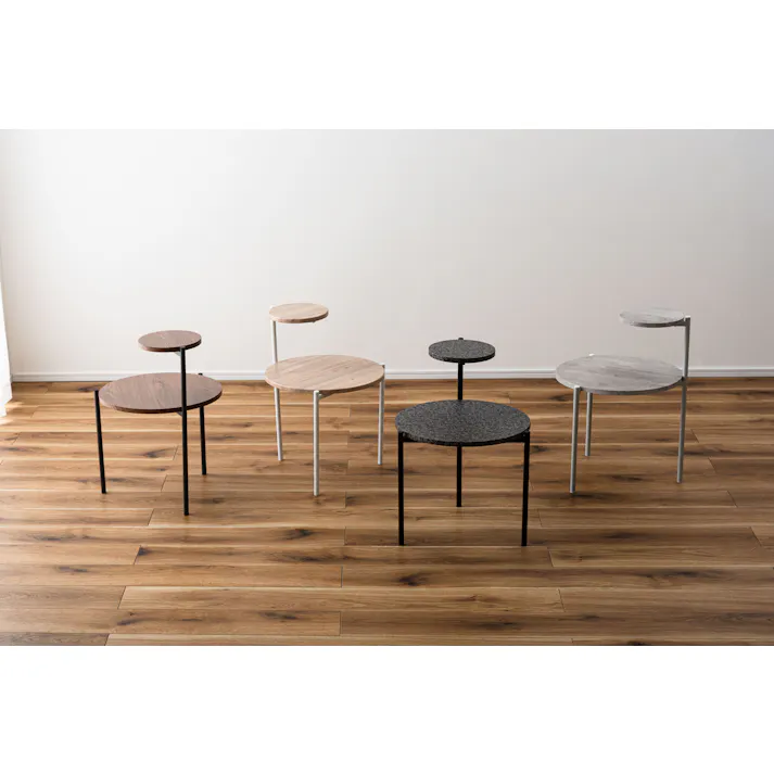 Room Essence サイドテーブル W40×D42×H36/55.5cm ブラウン/ダークグレー 組立式 テーブル 2段 個性的 モダン シンプル コンパクト 北欧 PT-205BRD【別送品】