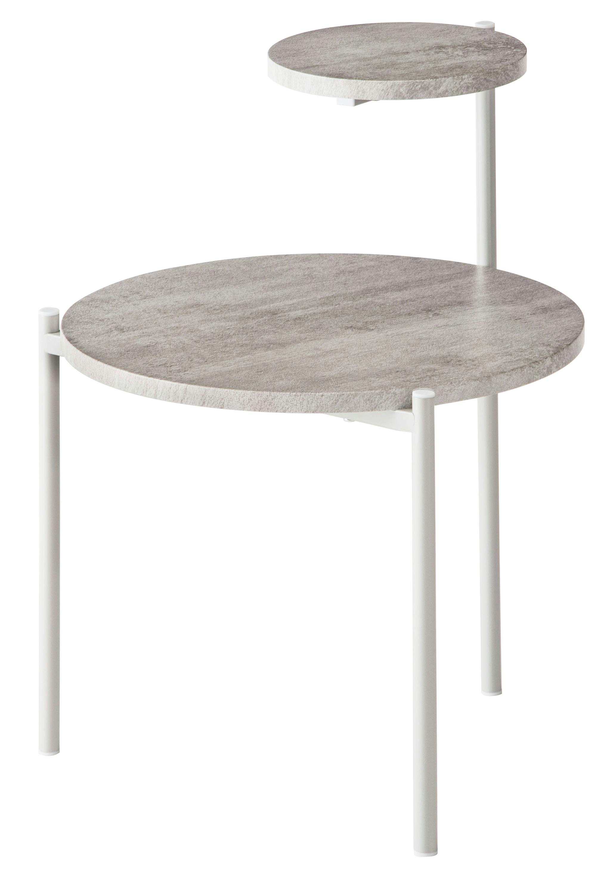 Room Essence サイドテーブル W40×D42×H36/55.5cm ダークグレー/グレー 組立式 テーブル 2段 個性的 モダン シンプル コンパク ローテーブル・センターテーブル