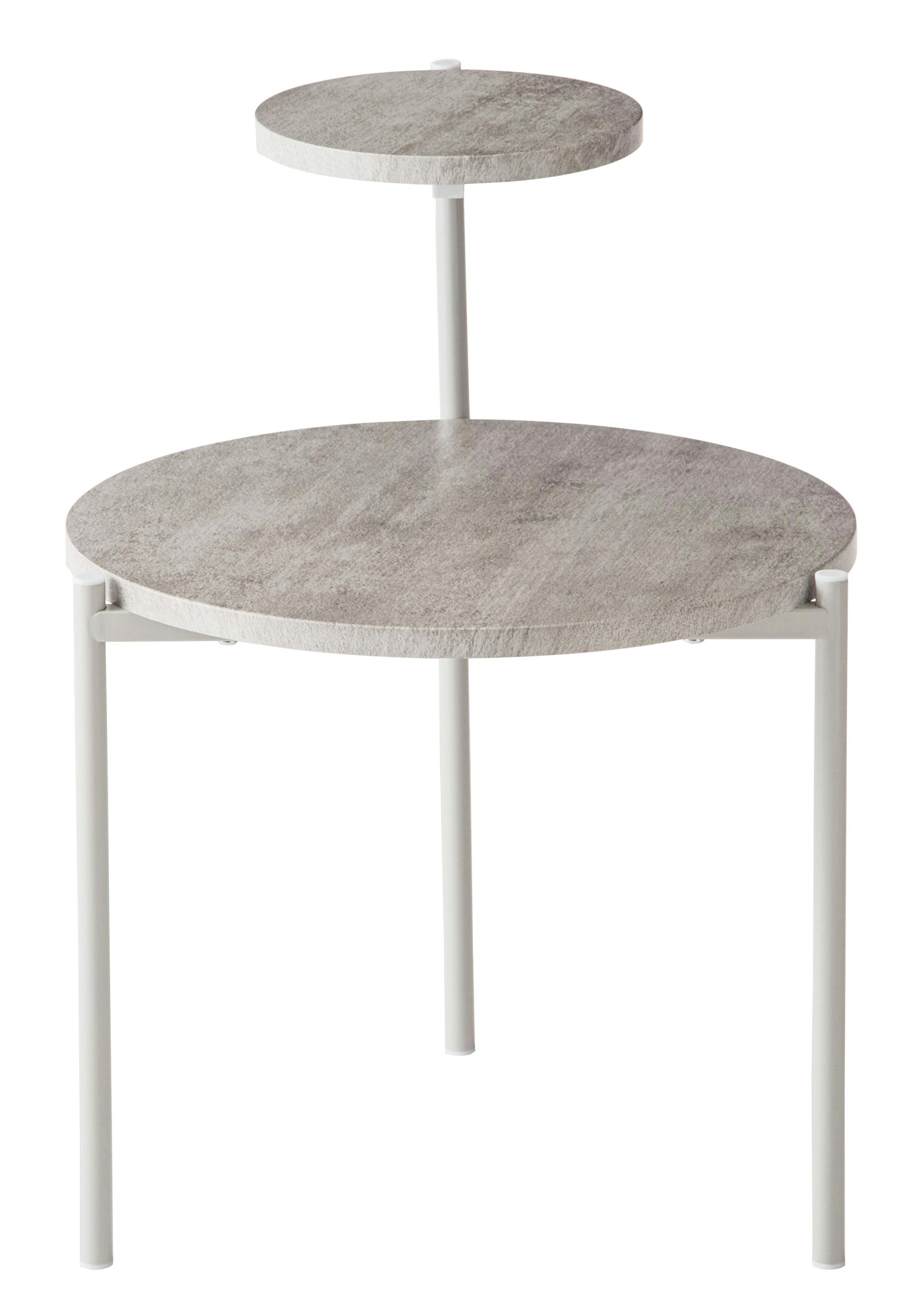 Room Essence サイドテーブル W40×D42×H36/55.5cm ダークグレー/グレー