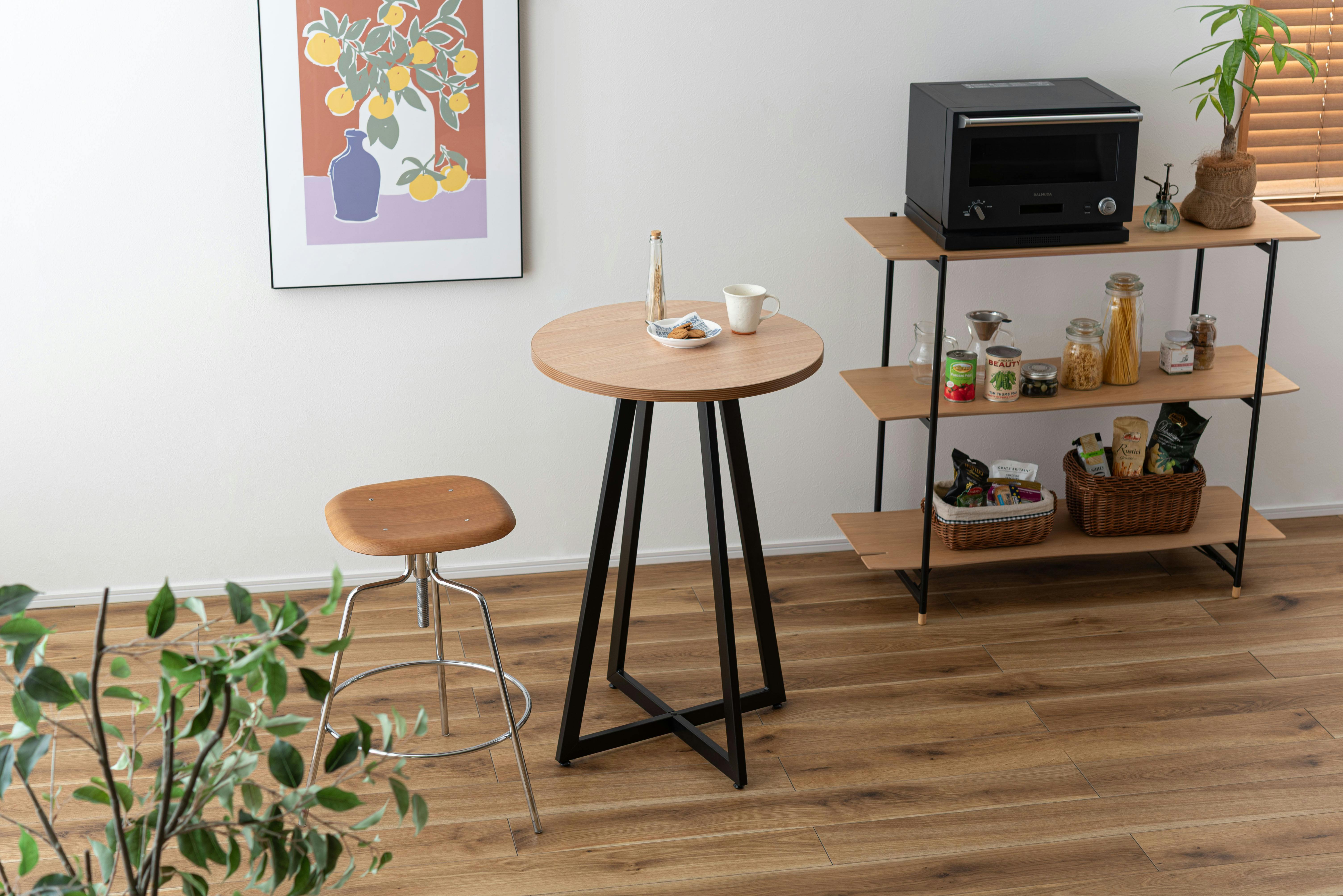 Room Essence ハイテーブル W60×D60×H90.5 ナチュラル 組立式 テーブル