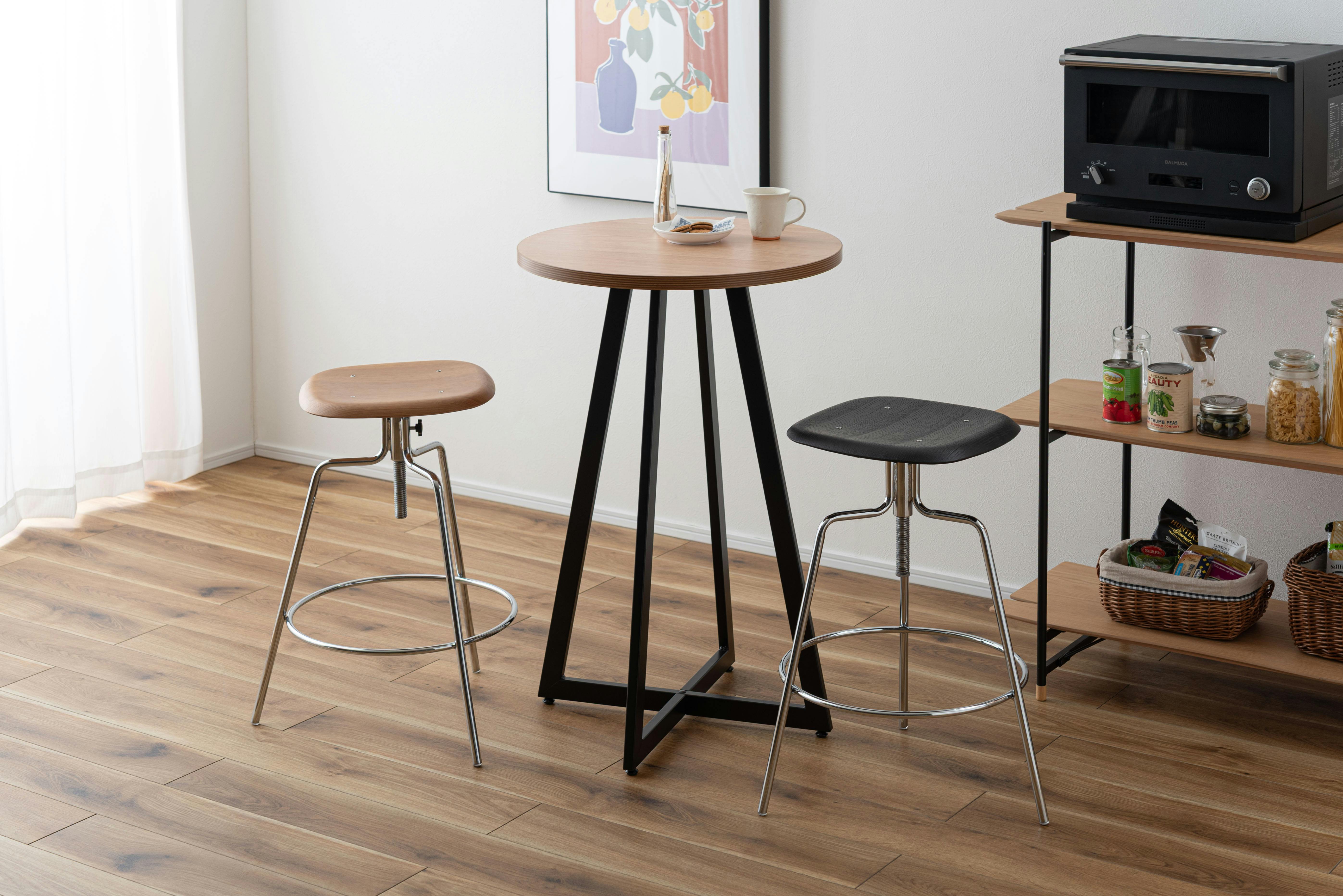 Room Essence ハイテーブル W60×D60×H90.5 ナチュラル 組立式 テーブル