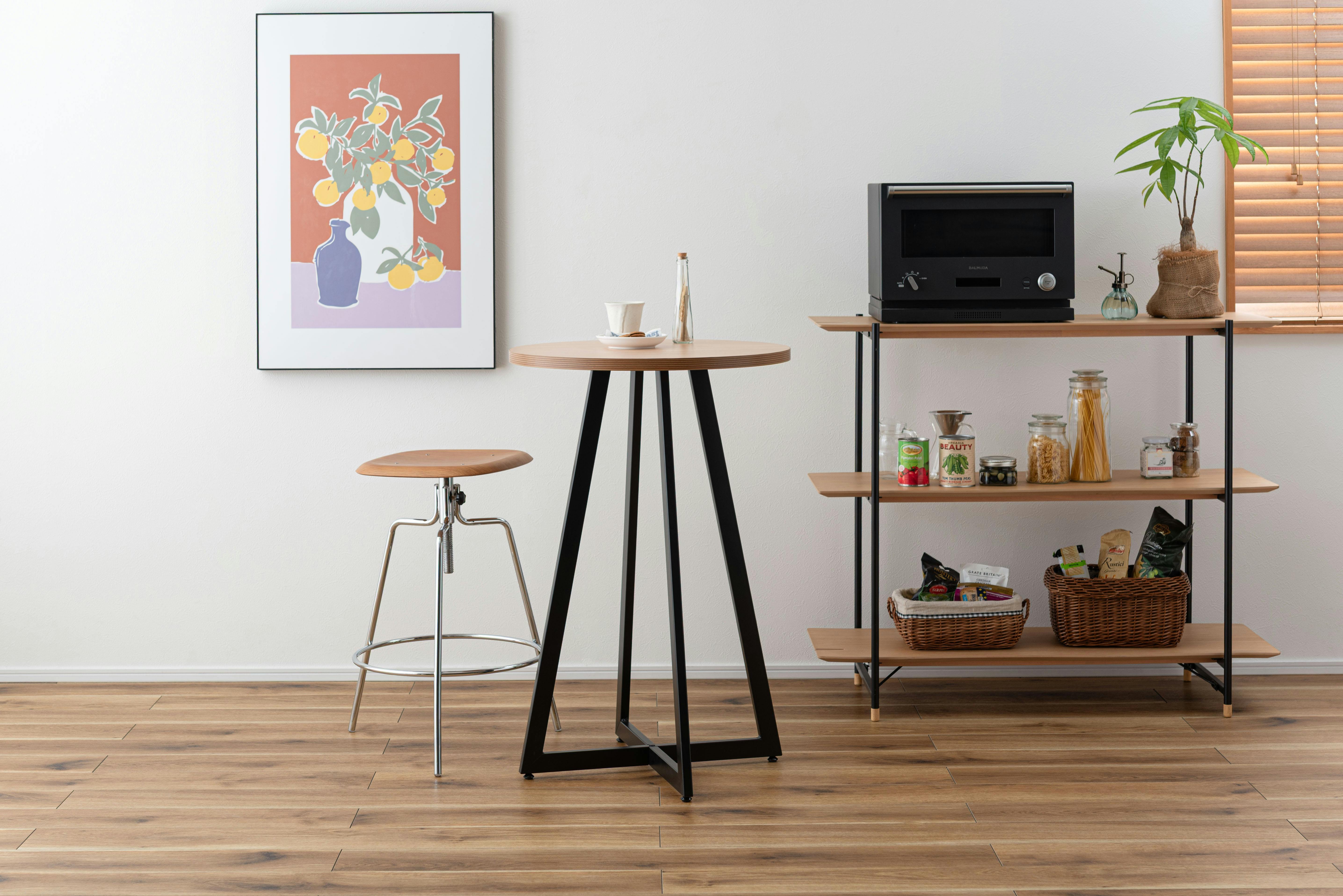 Room Essence ハイテーブル W60×D60×H90.5 ナチュラル 組立式 テーブル