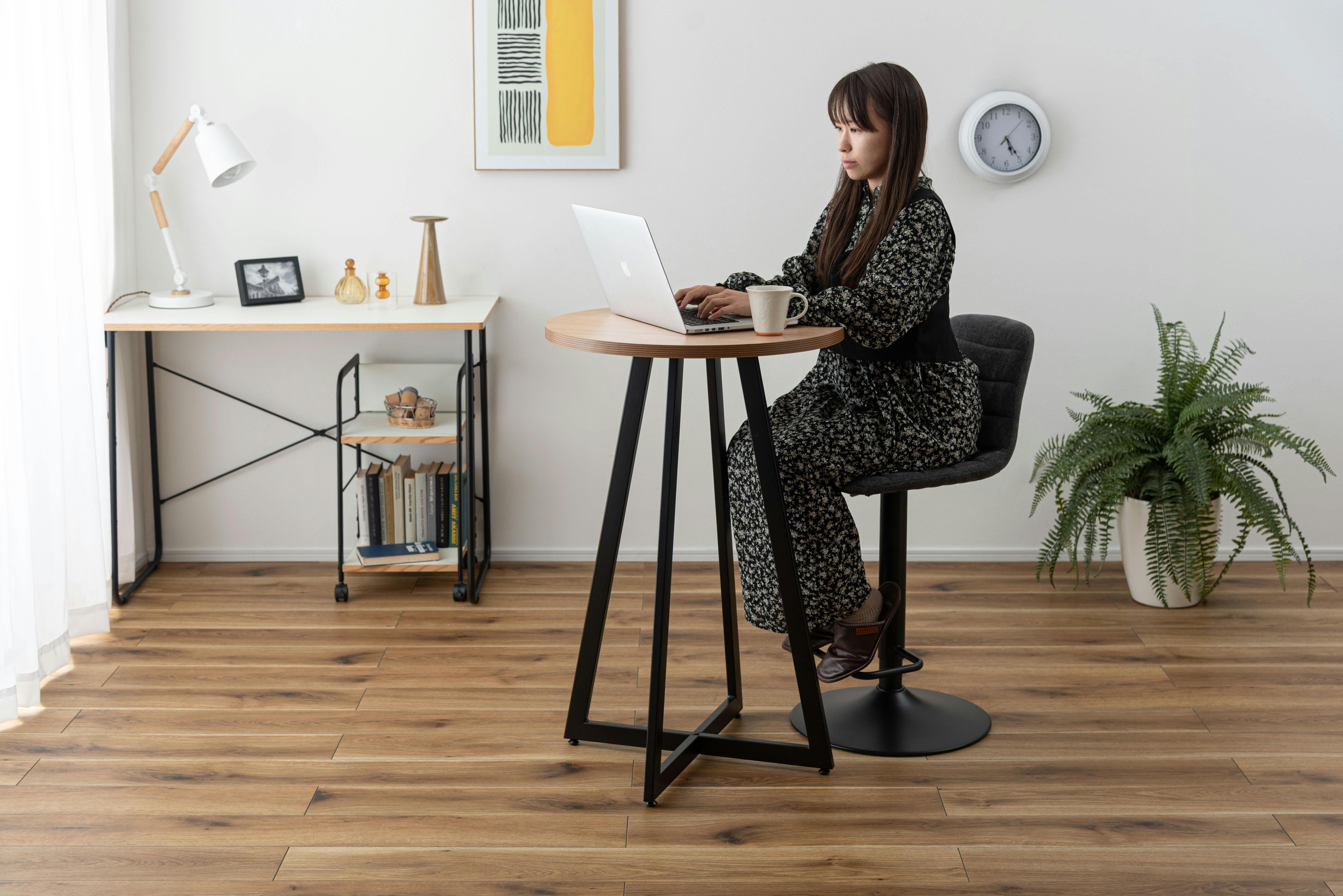 Room Essence ハイテーブル W60×D60×H90.5 ナチュラル 組立式 テーブル