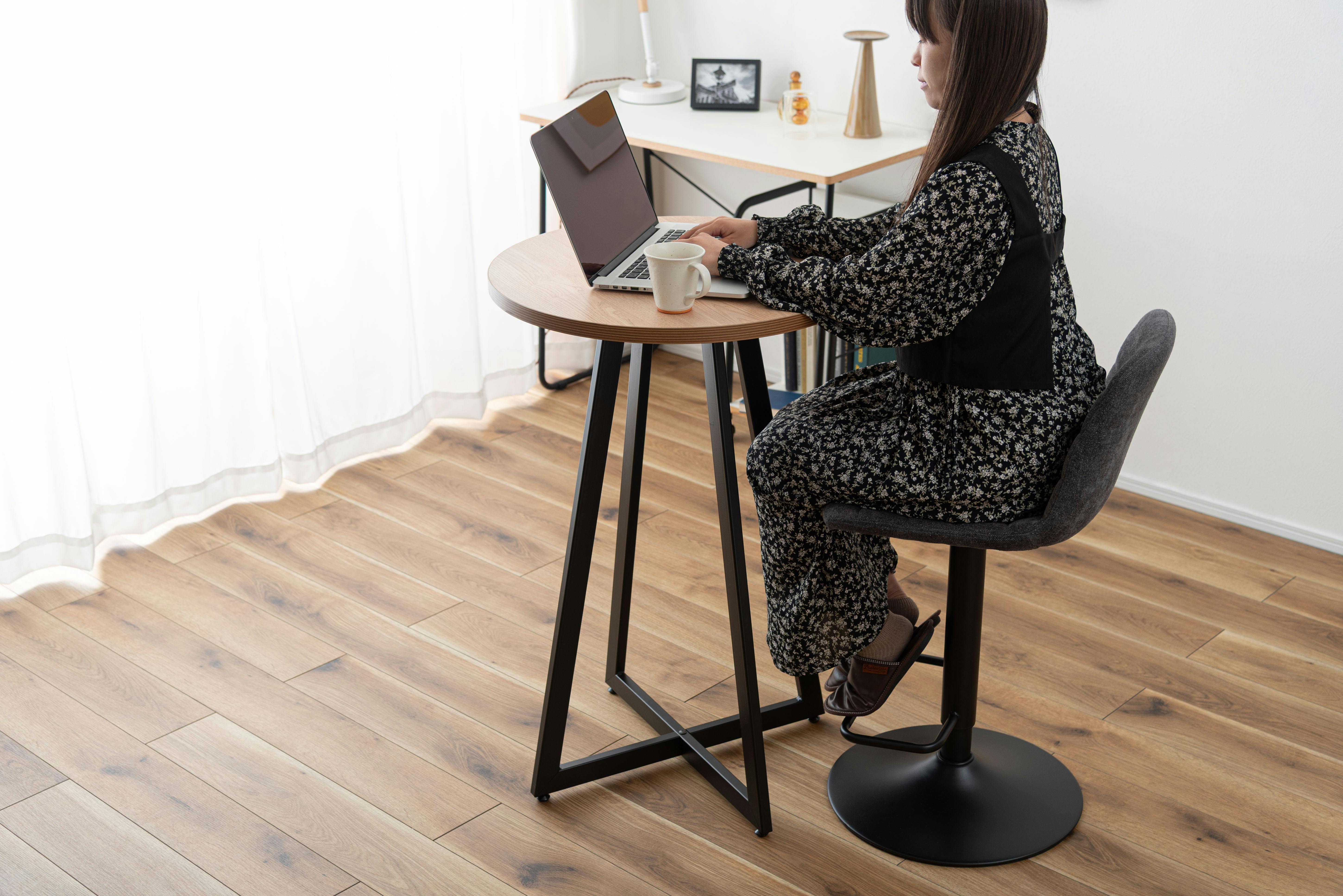 Room Essence ハイテーブル W60×D60×H90.5 ナチュラル 組立式 テーブル