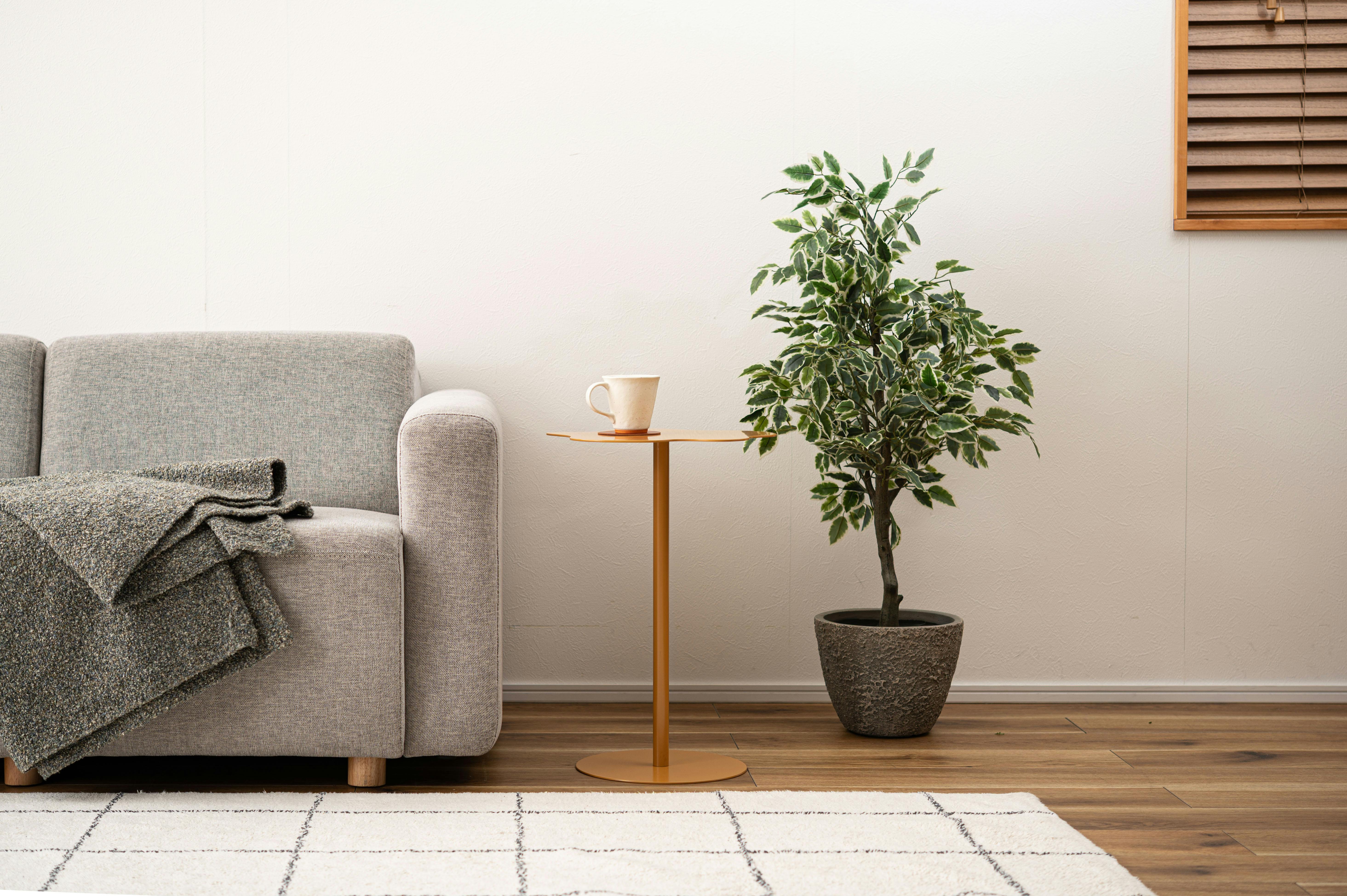 Room Essence サイドテーブル W34×D34×H53 イエロー 組立式 テーブル