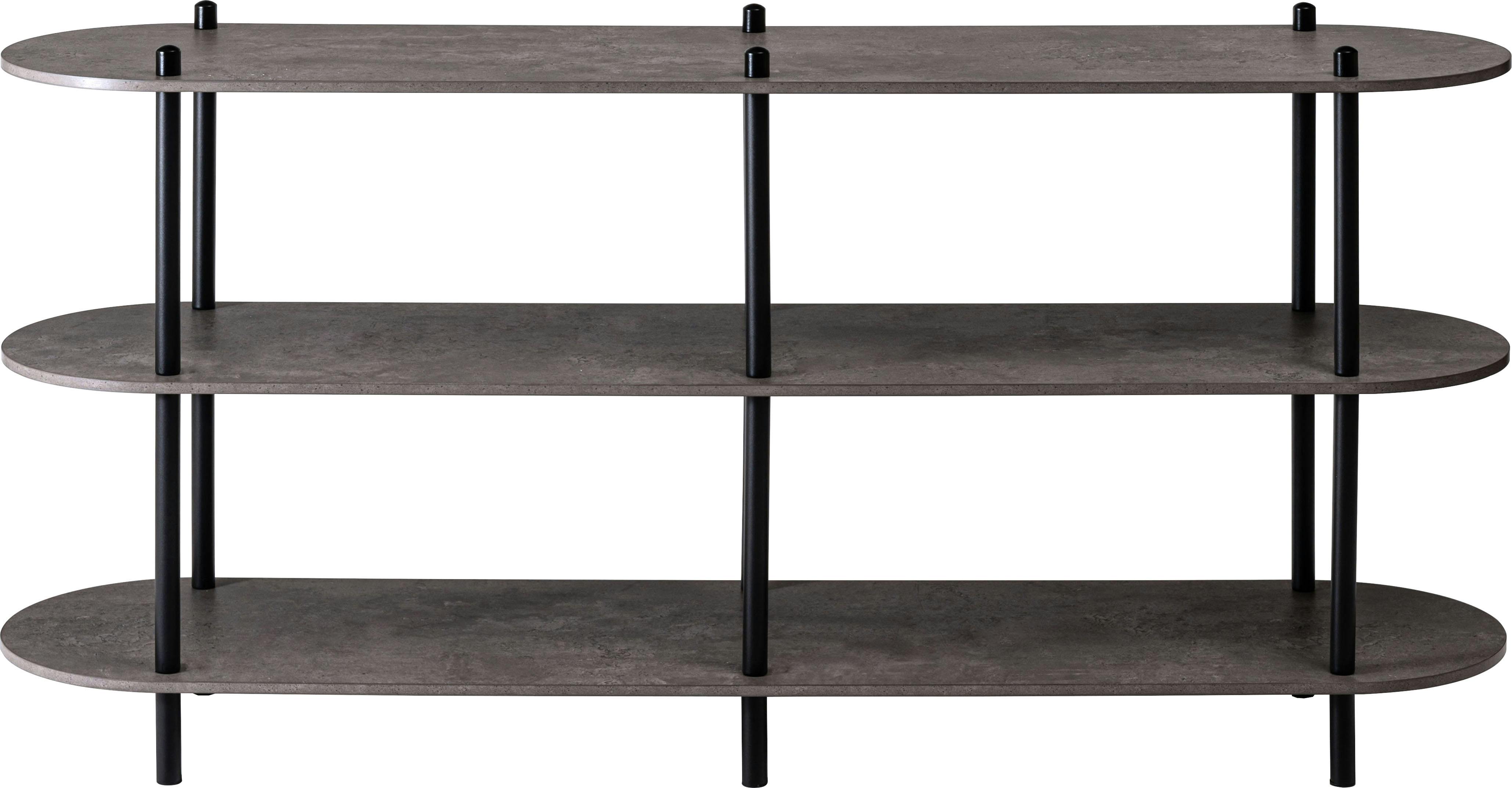 Room Essence オープンラック3段 W155×D38×H76 ブラック ねじこみ式