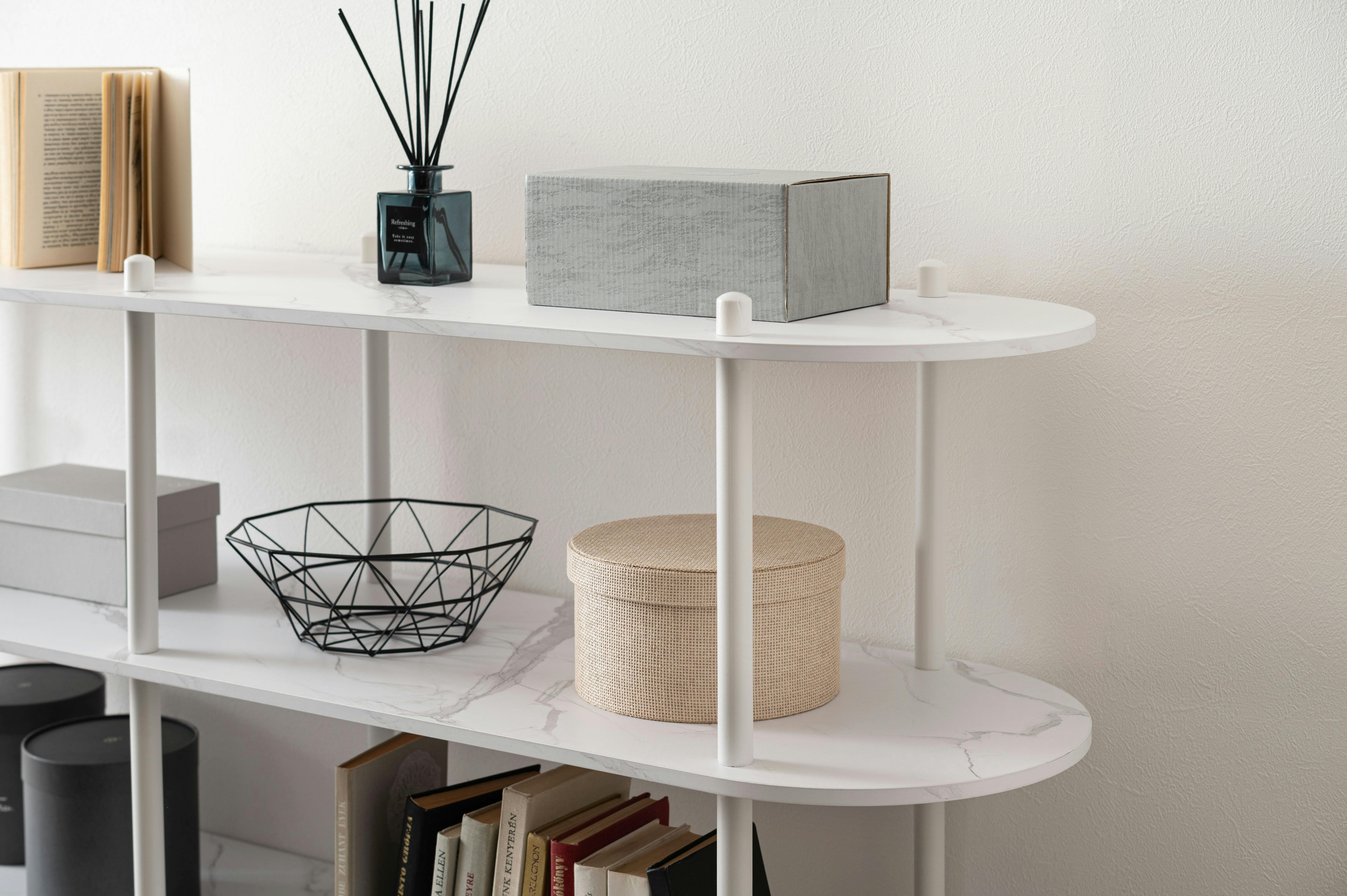 Room Essence オープンラック3段 W155×D38×H76 ホワイト ねじこみ式