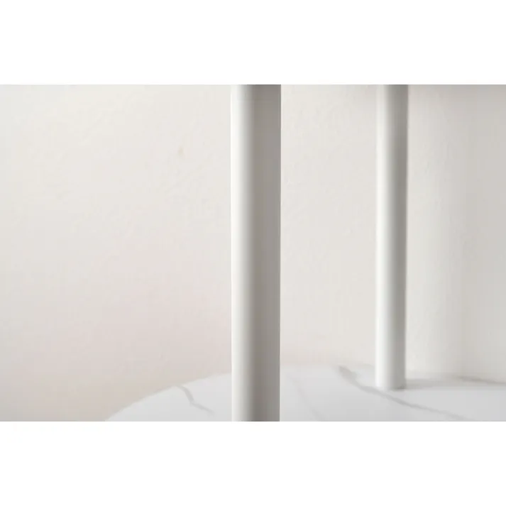 Room Essence オープンラック3段 W155×D38×H76 ホワイト ねじこみ式 収納棚 ディスプレイラック 大理石調 石目調 シック モダン 楕円形 リビング 見せる収納 スチール脚 PT-564WH【別送品】